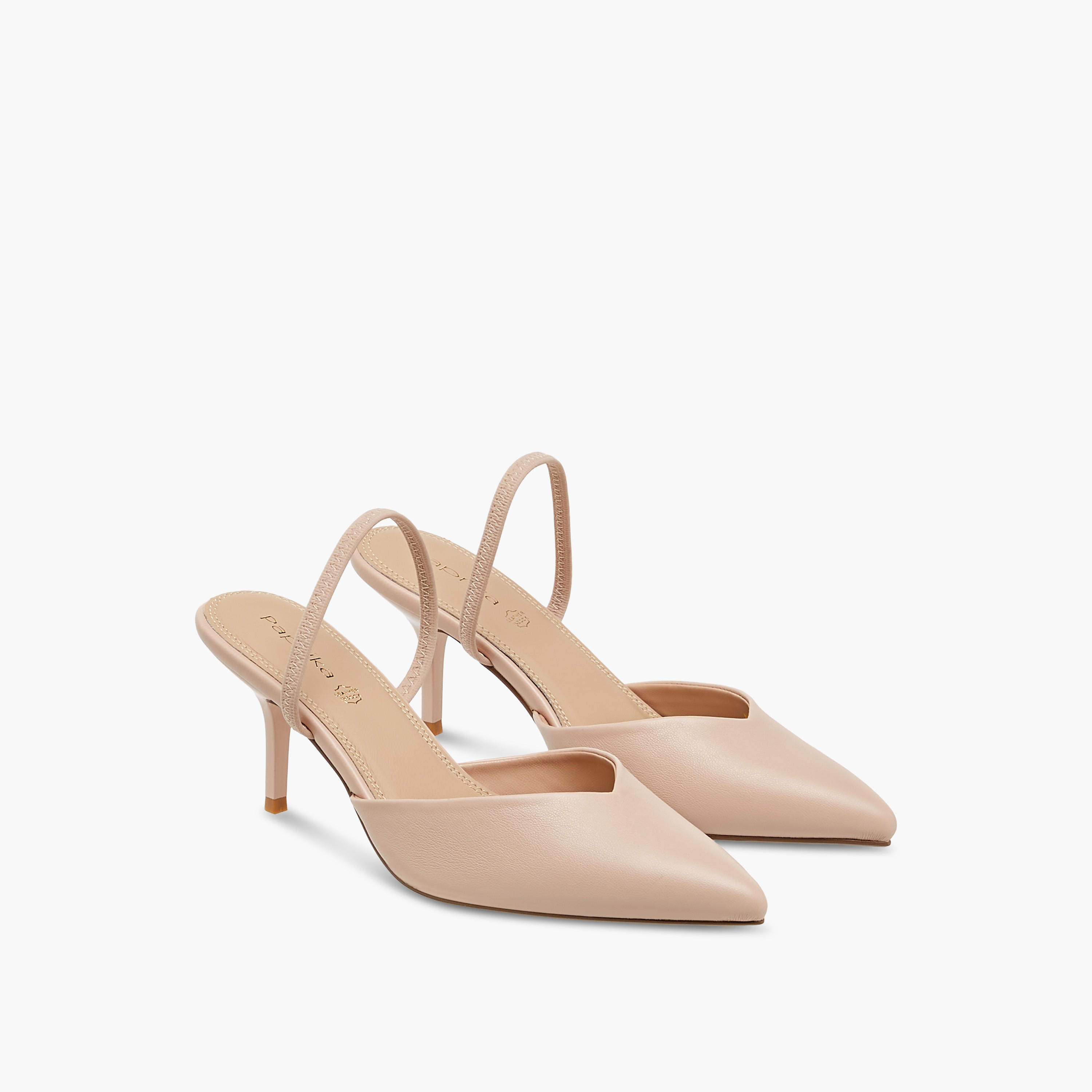 Paprika Pointed Toe Slip-On Shoes with Stiletto Heels-women-shoes-heels-image-1