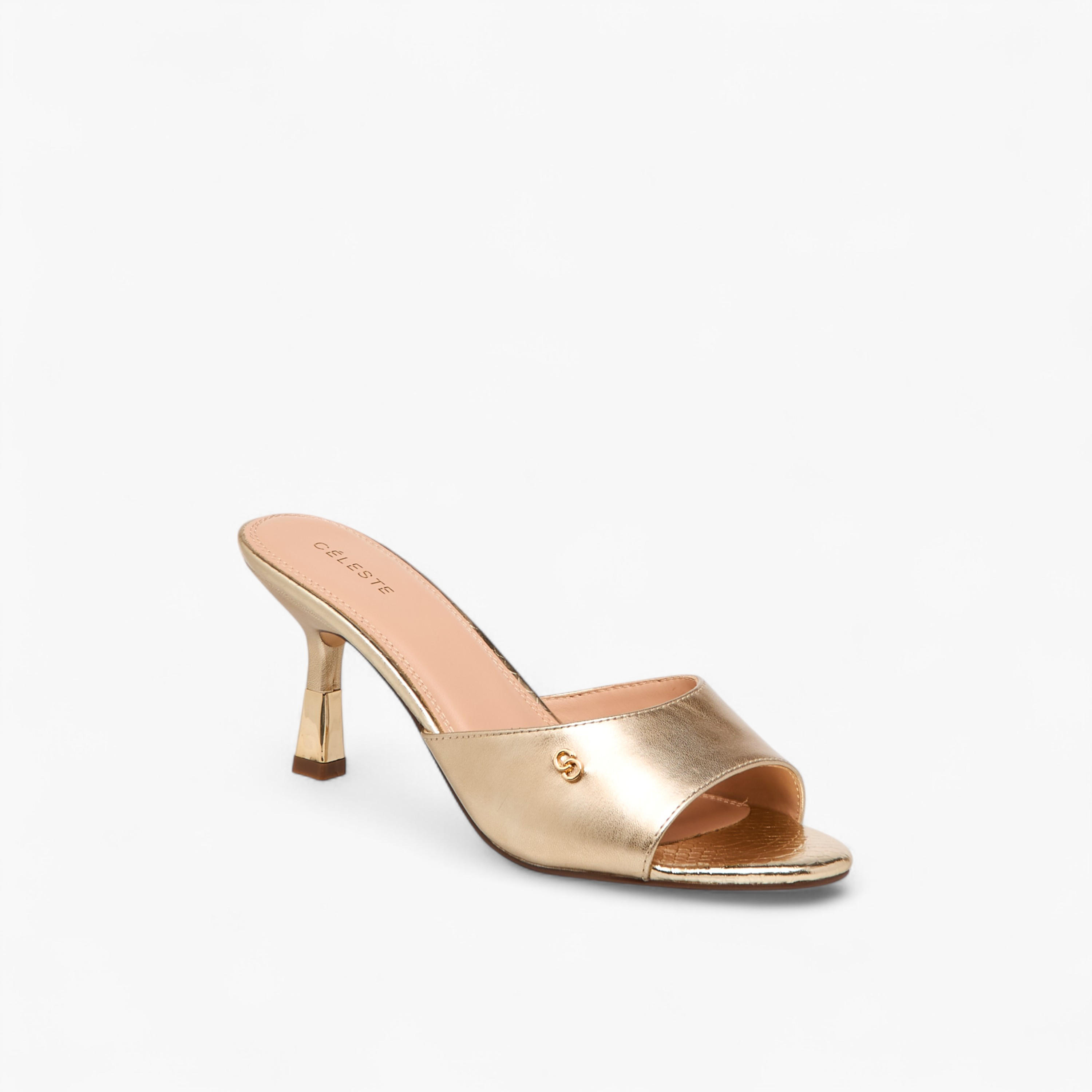 Celeste Women Metallic Detail Stiletto Heel Sandals-women-shoes-sandals-heeled-image-2