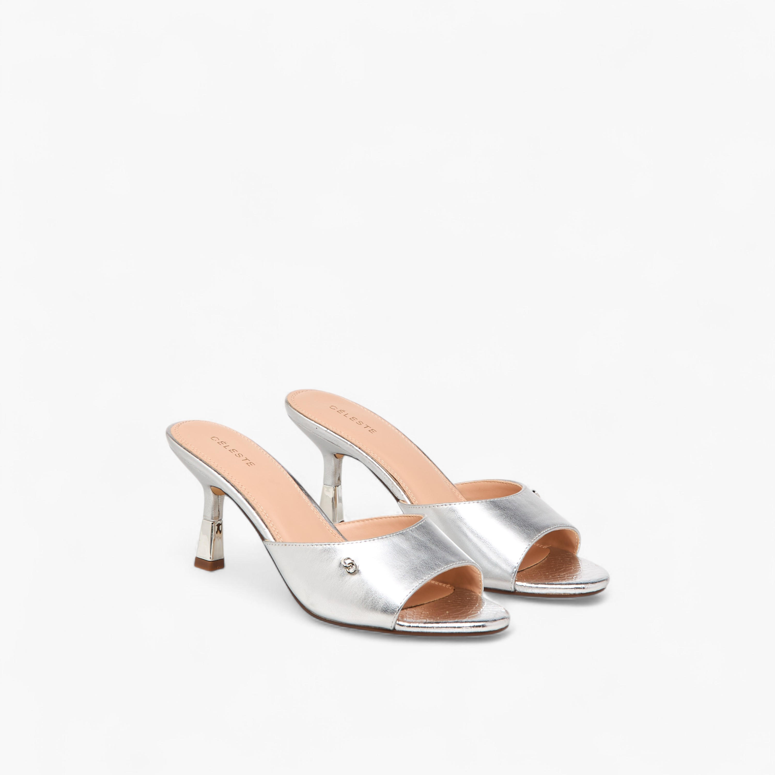 Celeste Women Metallic Detail Stiletto Heel Sandals-women-shoes-sandals-heeled-image-1