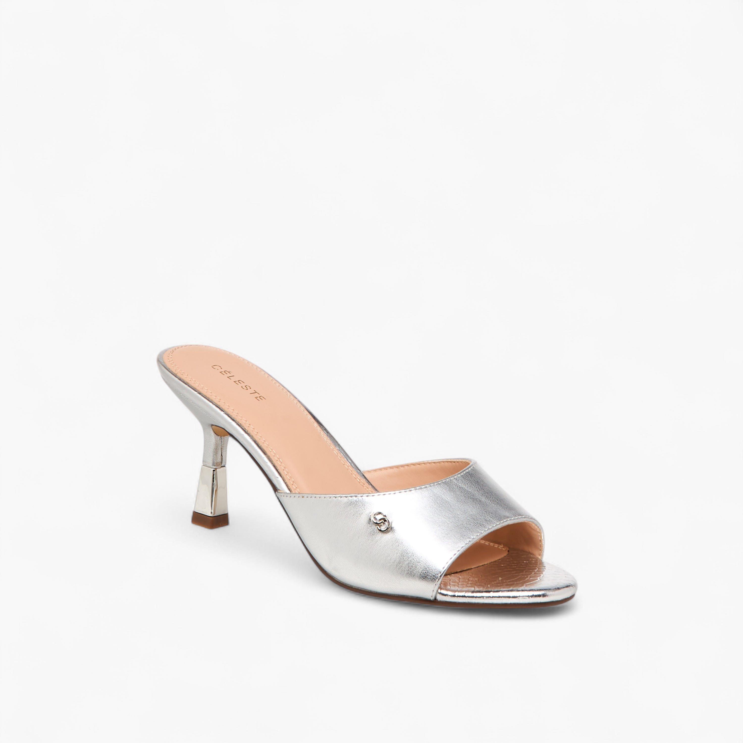 Celeste Women Metallic Detail Stiletto Heel Sandals-women-shoes-sandals-heeled-image-2