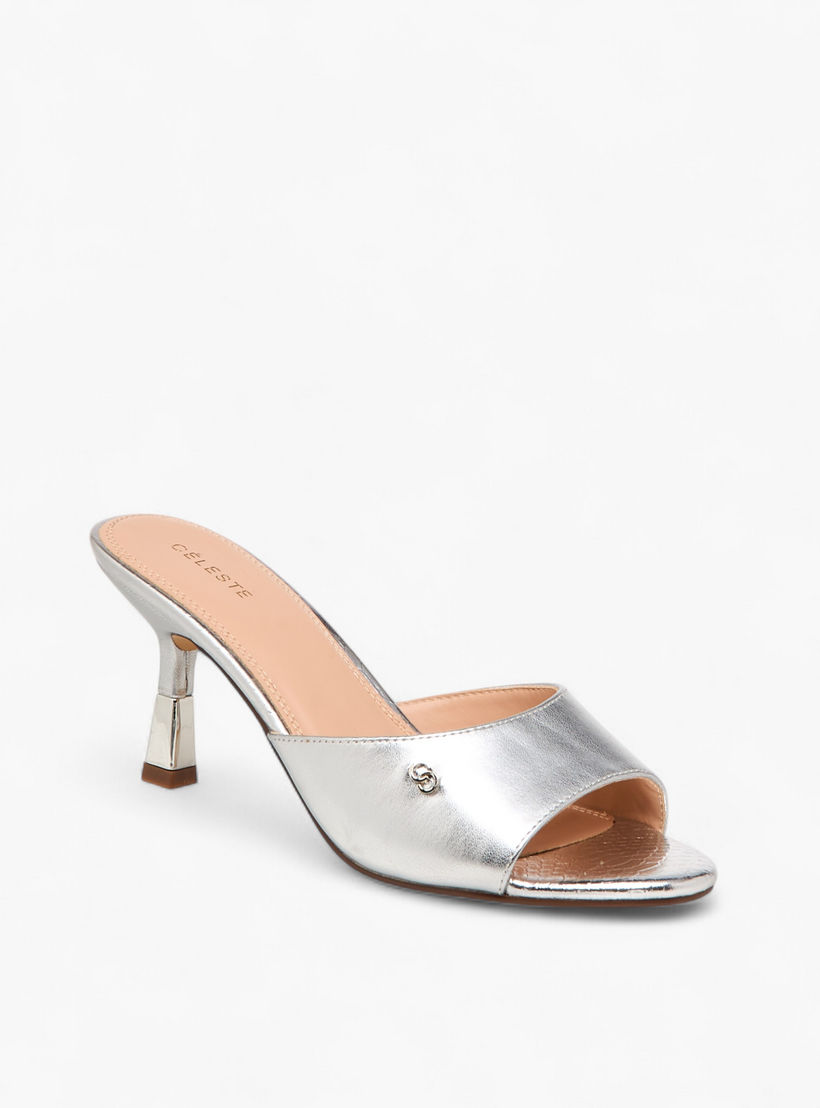 Celeste Women Metallic Detail Stiletto Heel Sandals-women-shoes-sandals-heeled-image-2