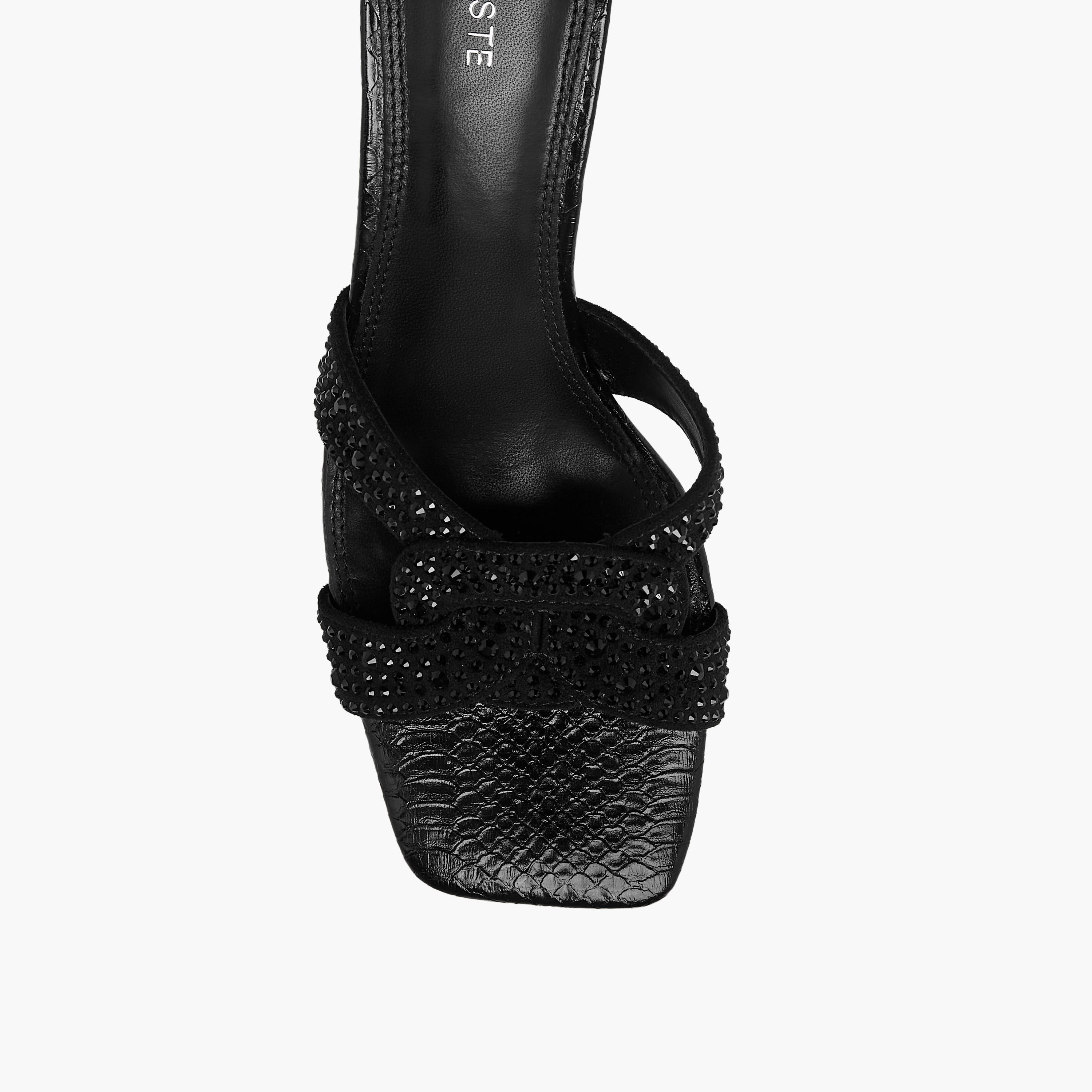 Celeste Women's Embellished Slip-On Sandals with Flared Heels-women-shoes-sandals-heeled-image-4