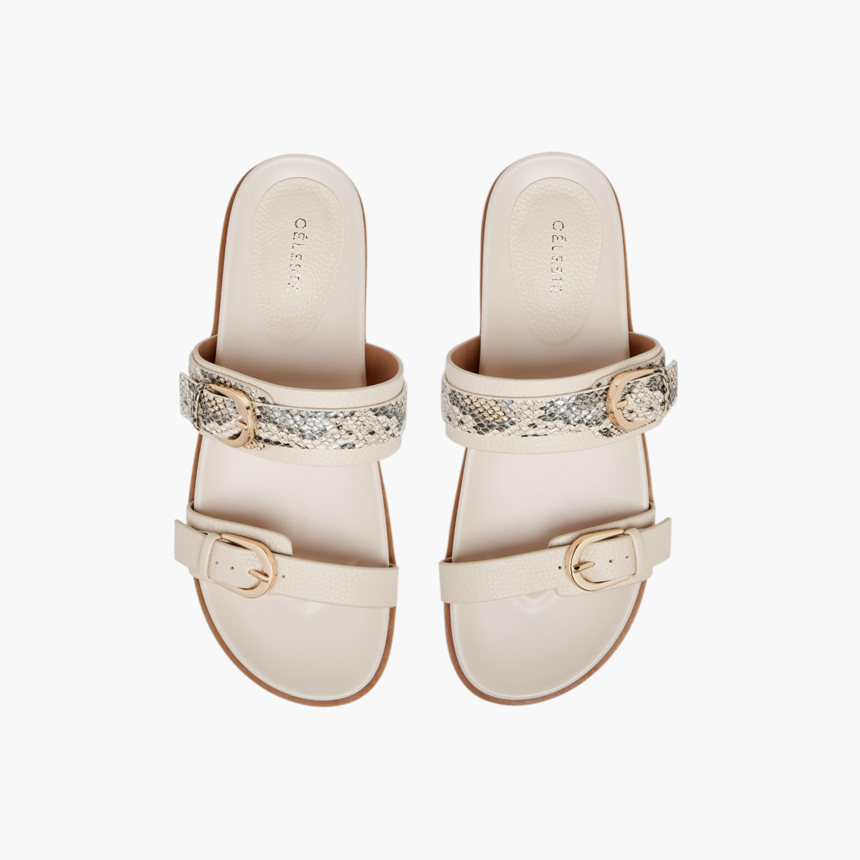 Celeste Women's Buckle Accent Slip-On Flat Sandals-women-shoes-flats-sandals-image-1