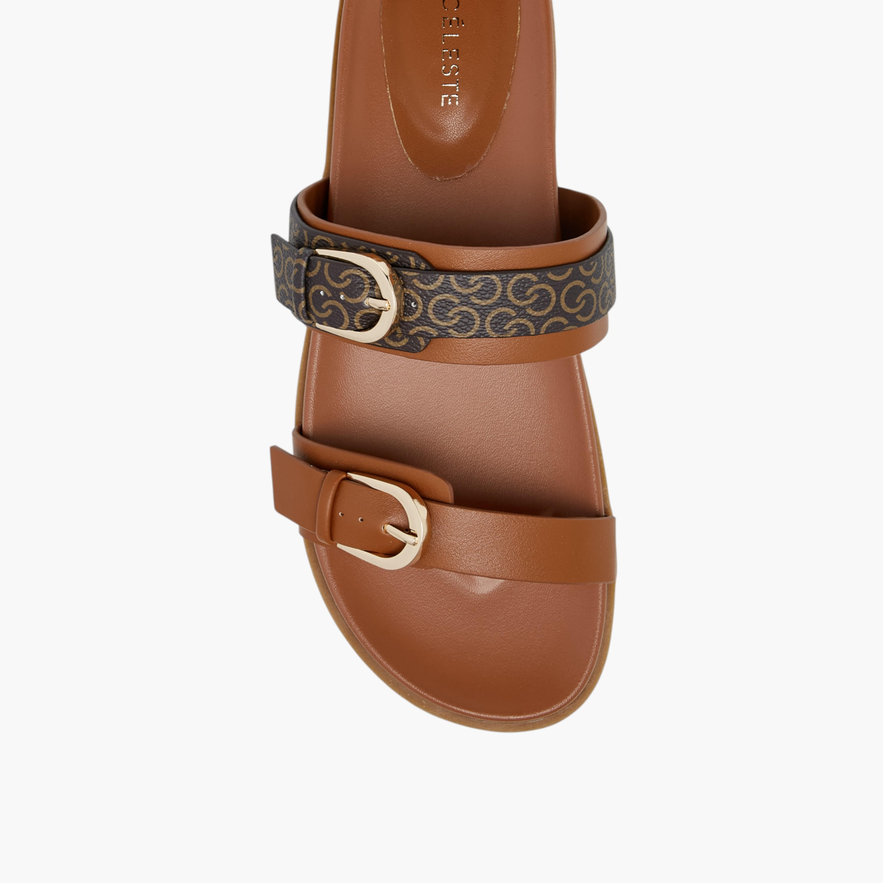 Celeste Women's Buckle Accent Slip-On Sandals-women-shoes-flats-sandals-image-3