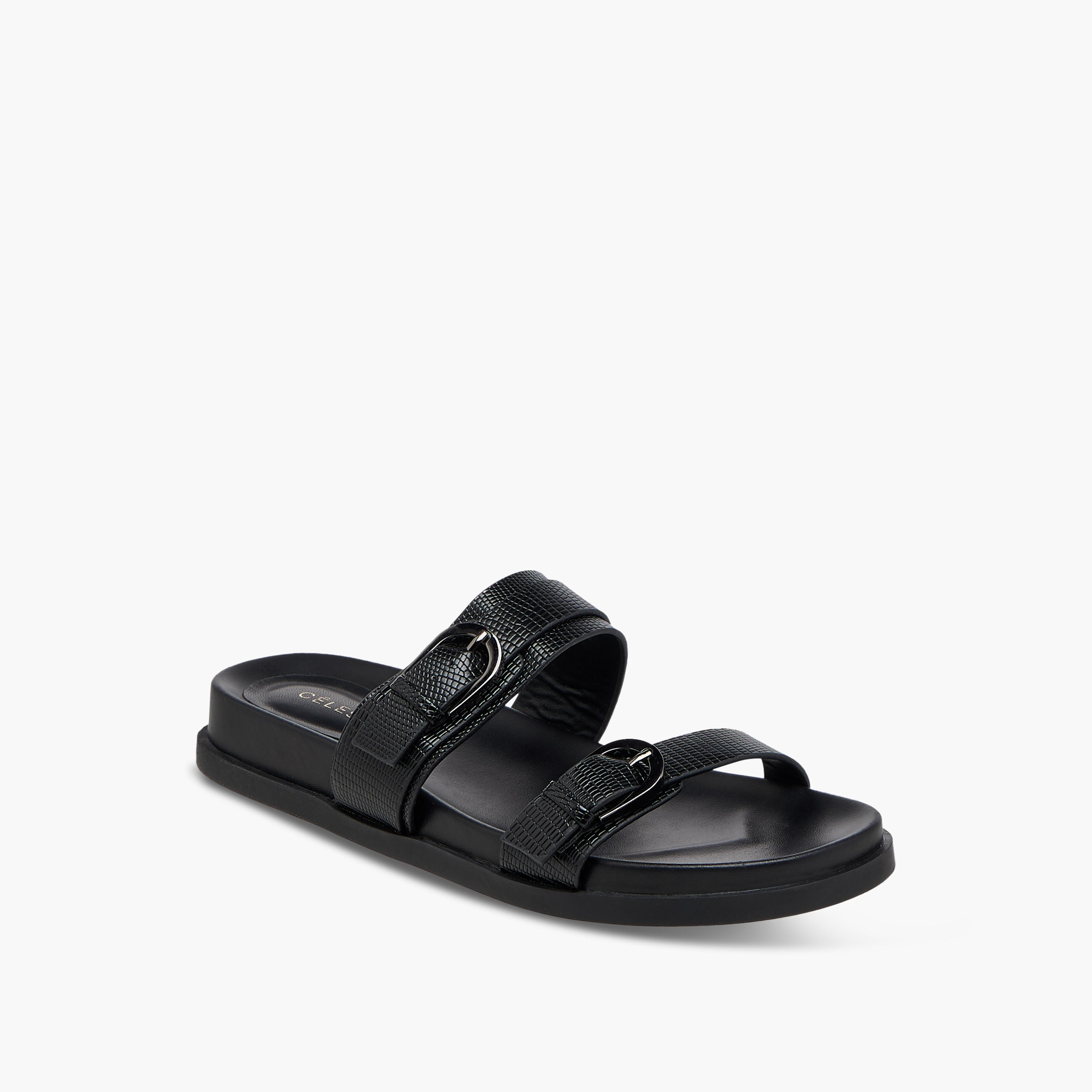 Celeste Women's Buckle Accent Slip-On Flat Sandals-women-shoes-flats-sandals-image-2