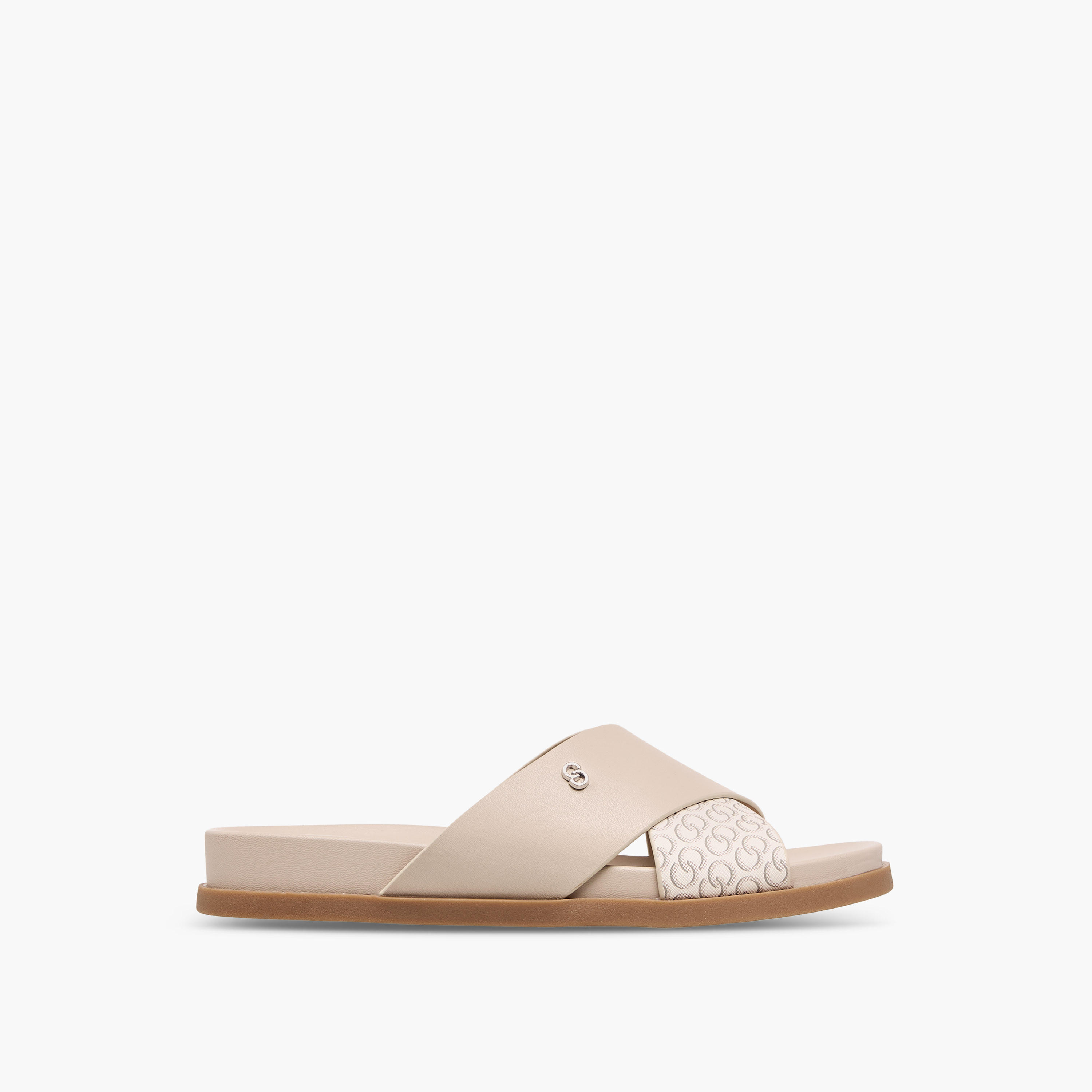 Celeste Women's Cross Strap Monogram Print Sandals-women-shoes-flats-sandals-image-3