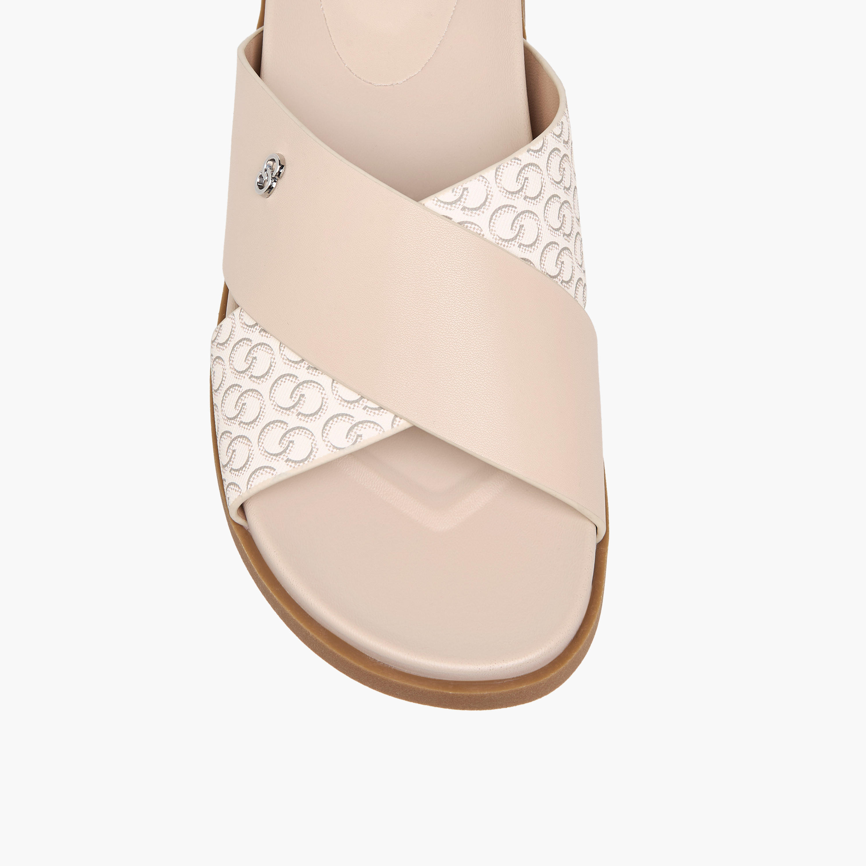 Celeste Women's Cross Strap Monogram Print Sandals-women-shoes-flats-sandals-image-4