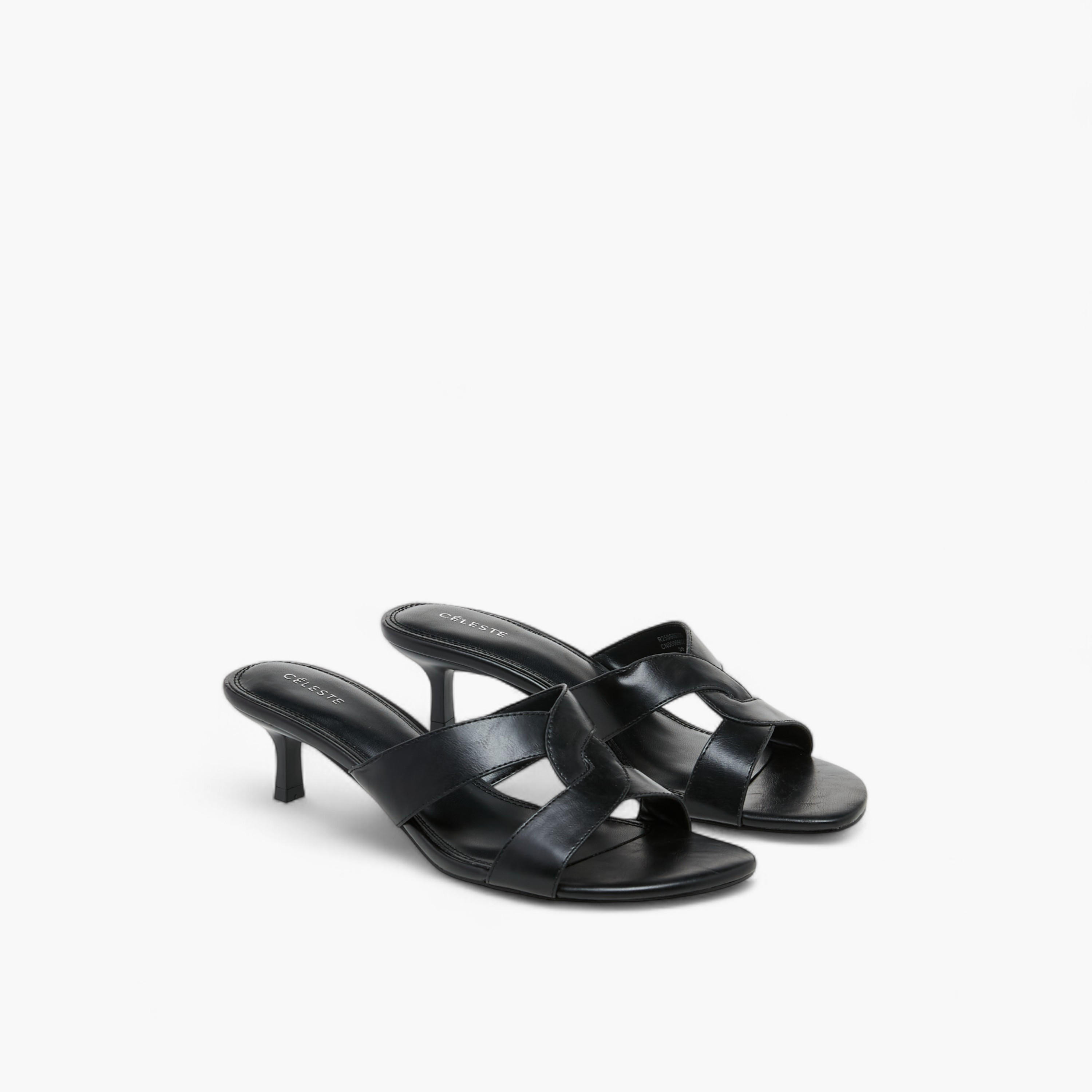 Celeste Women's Cutout Slip-On Sandals with Kitten Heels-women-shoes-sandals-heeled-image-1