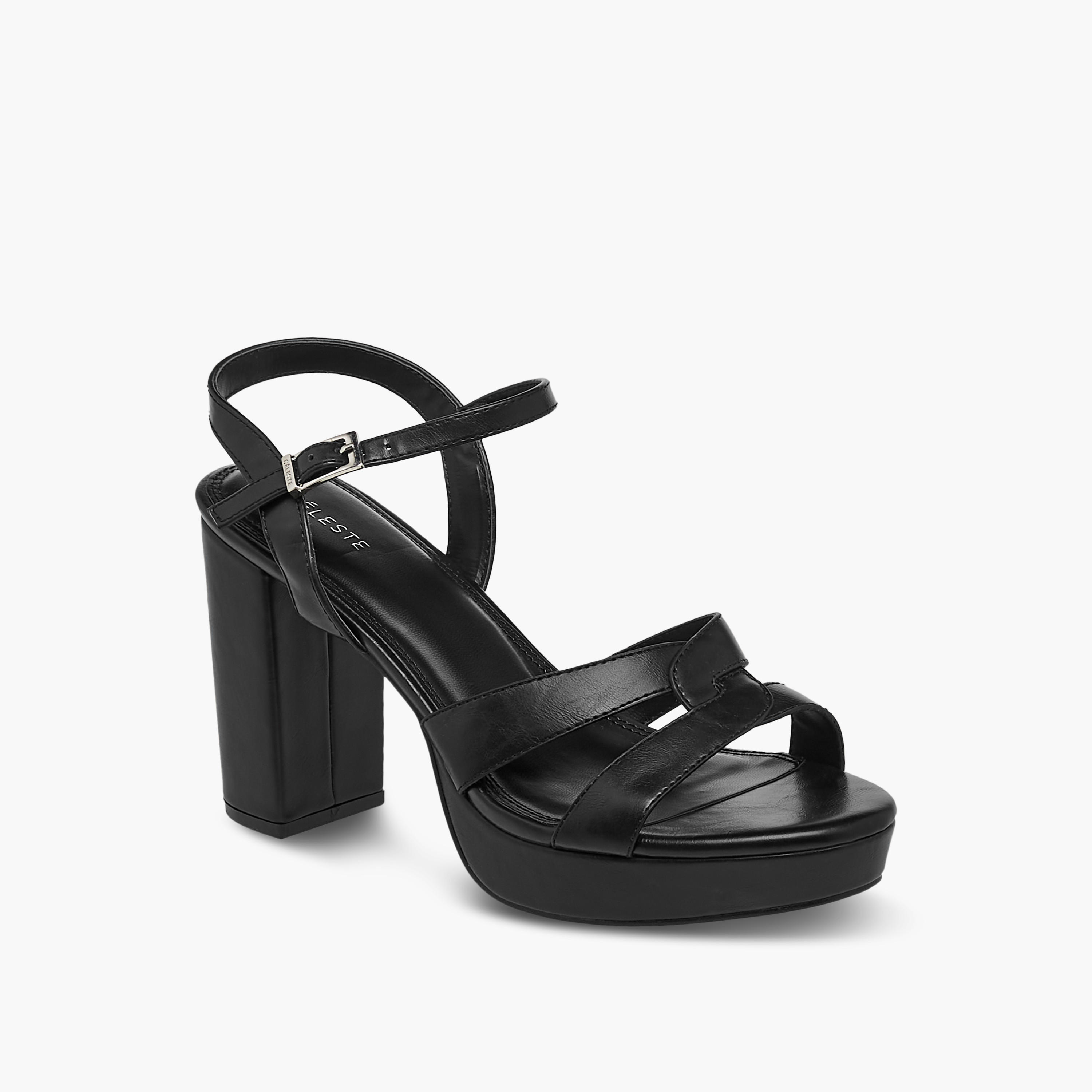 Celeste Women's Strappy Sandals with Buckle Closure and Block Heels-women-shoes-sandals-heeled-image-2