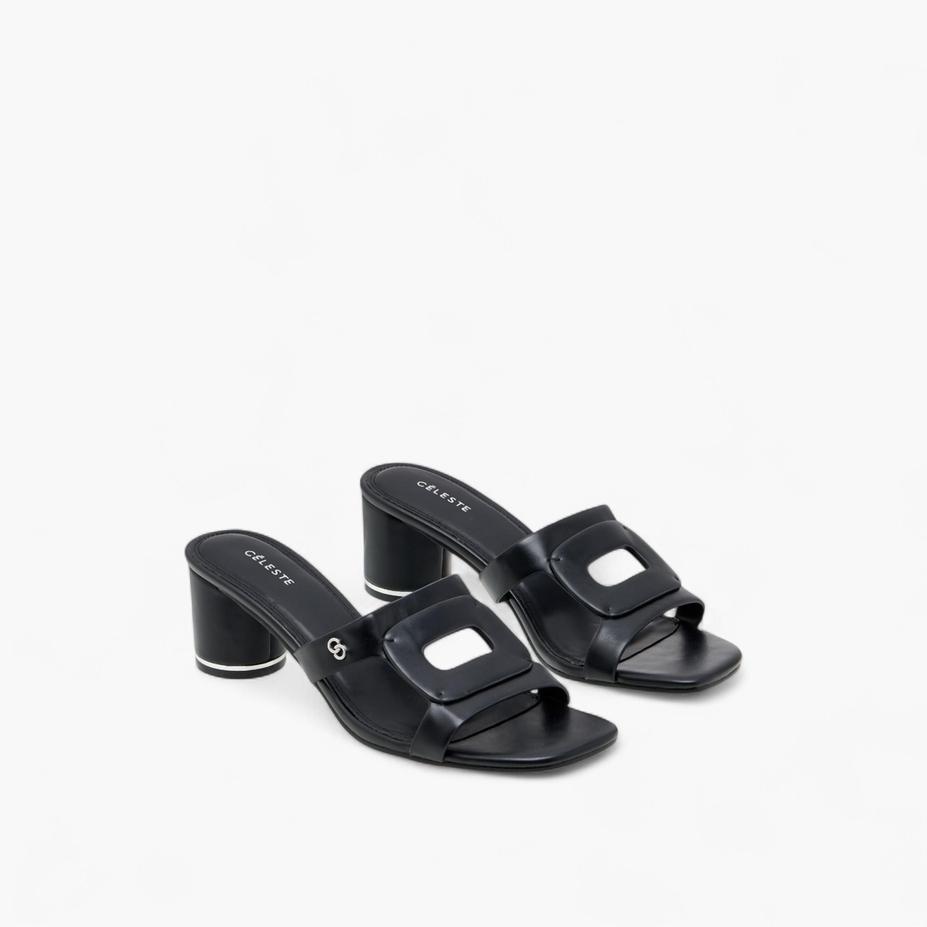 Celeste Women's Cutout Detail Slip-On Sandals with Block Heels-women-shoes-sandals-heeled-image-1