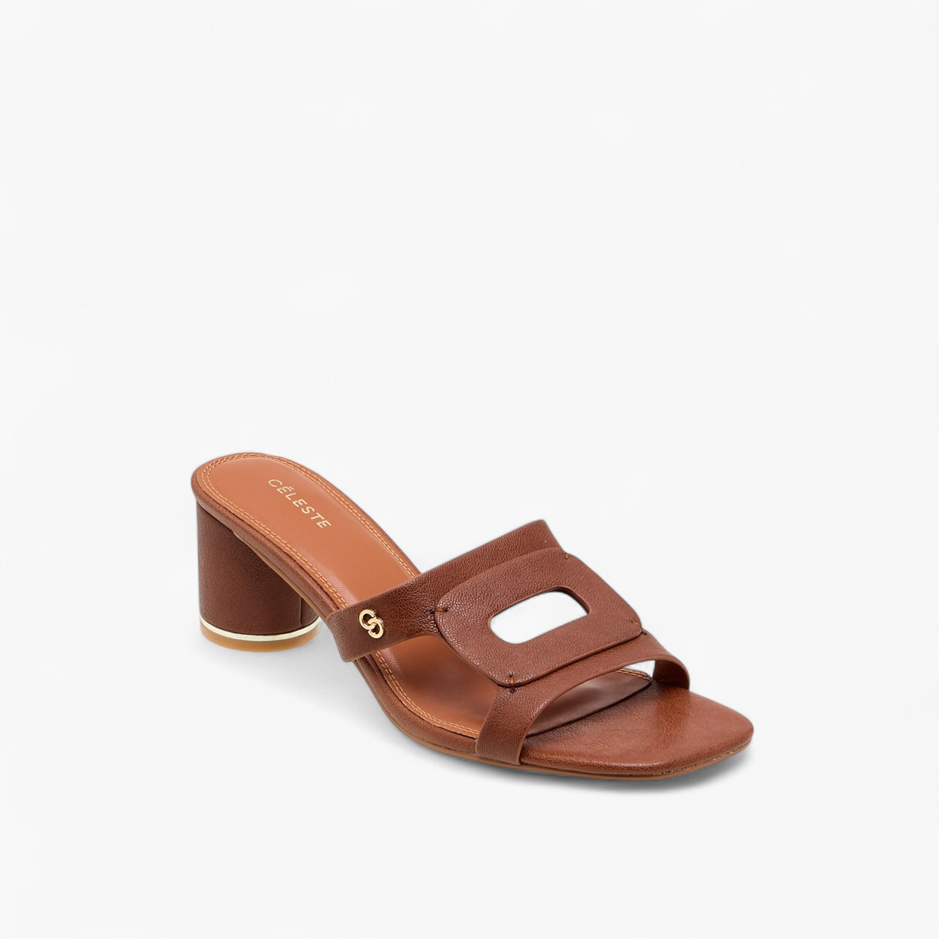 صندل سهل الارتداء بكعب سميك وتفاصيل مفرغة للنساء من سيليست-women-shoes-sandals-heeled-image-2