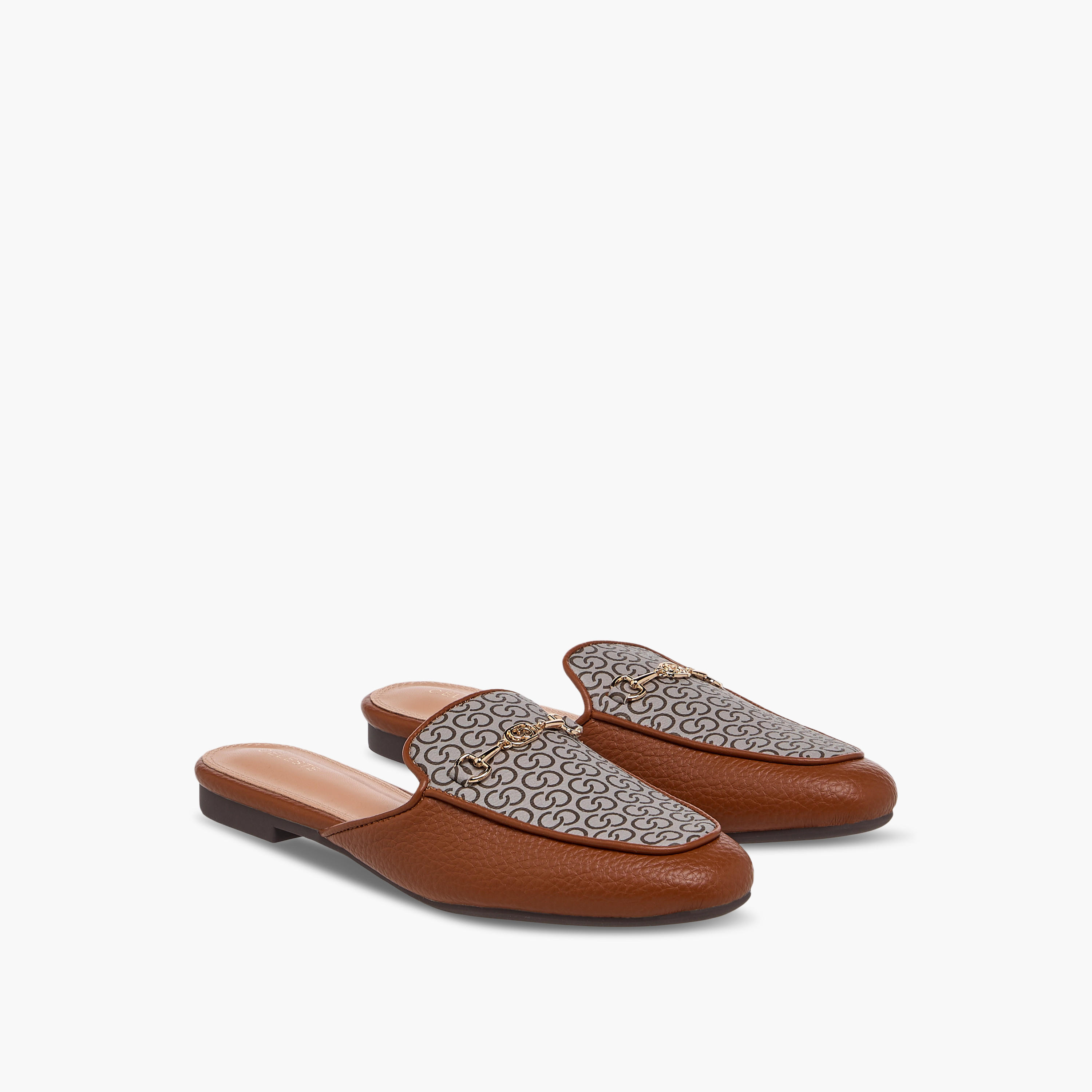 Celeste Women's Monogram Print Slip-On Mules-women-shoes-flats-mules-image-1