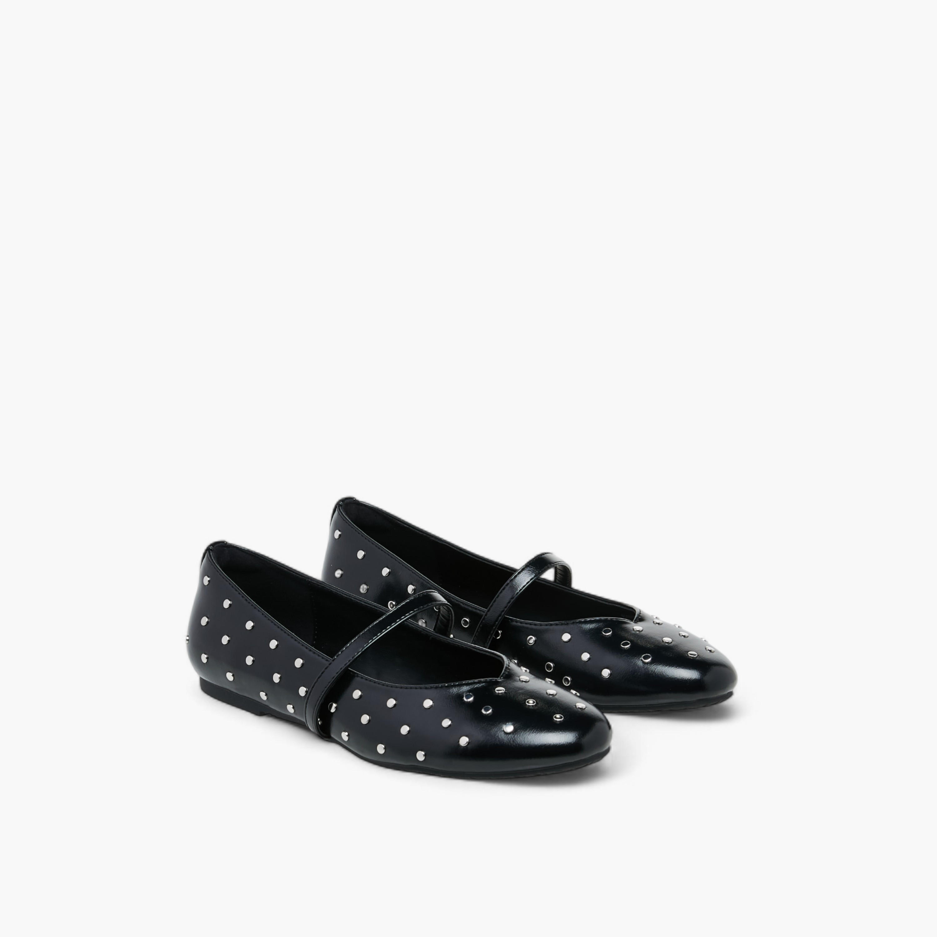 Celeste Women's Studded Ballerina Shoes with Ankle Strap-women-shoes-ballerinas-image-1