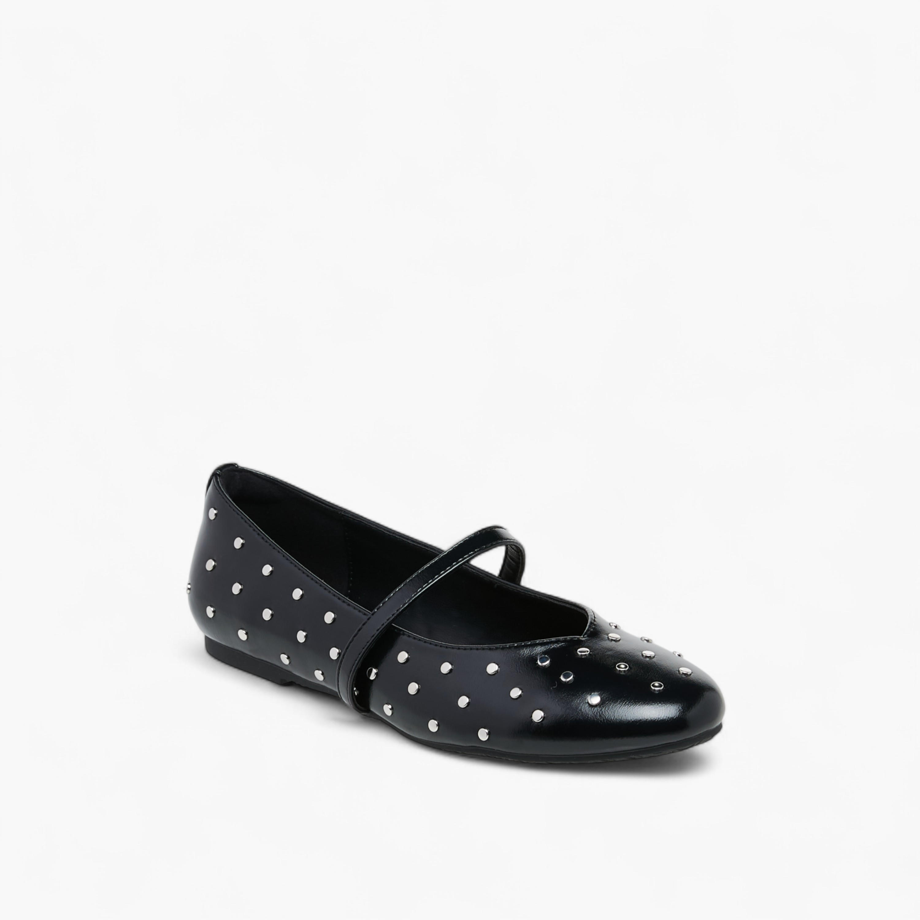 Celeste Women's Studded Ballerina Shoes with Ankle Strap-women-shoes-ballerinas-image-2