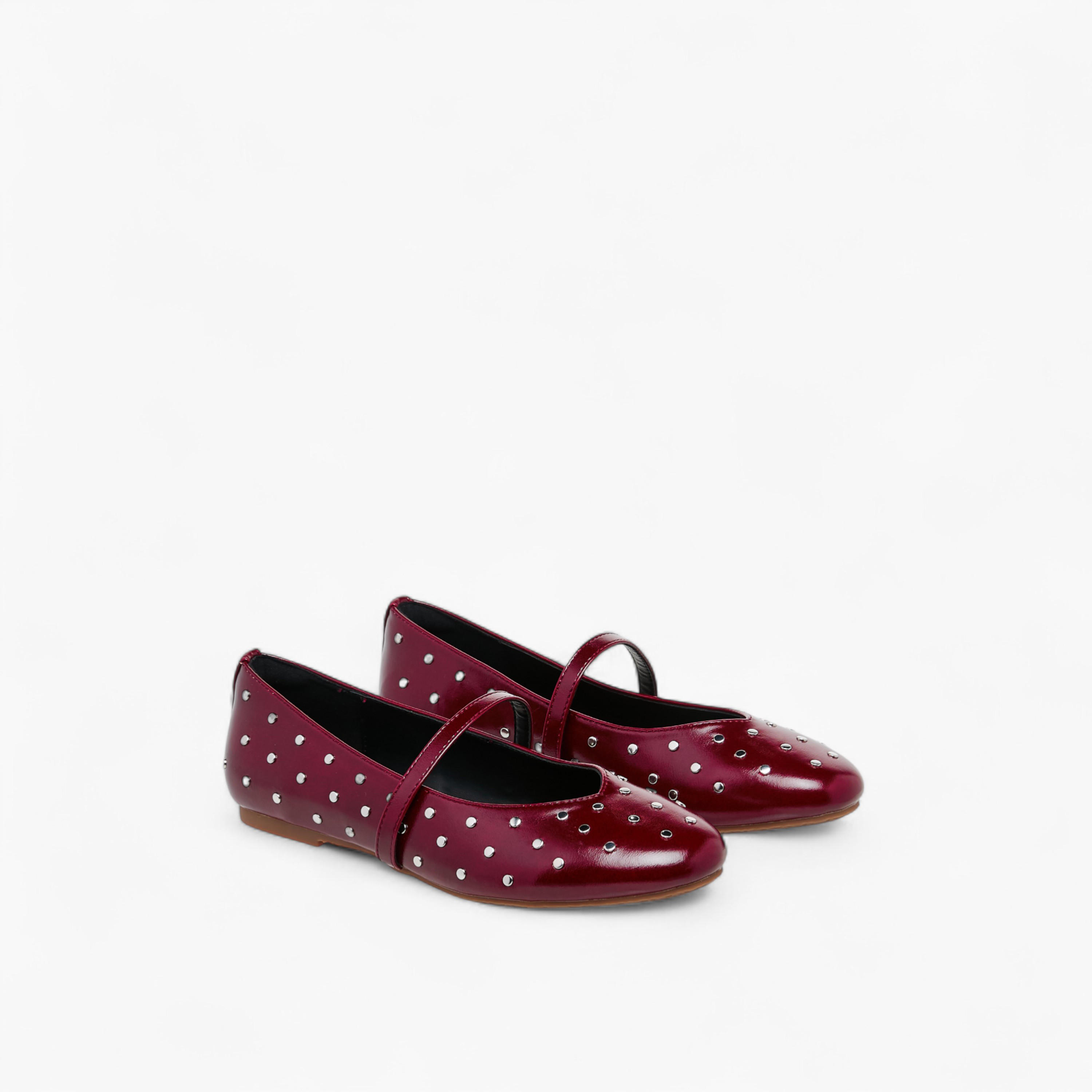Celeste Women's Studded Ballerina Shoes with Ankle Strap-women-shoes-ballerinas-image-1