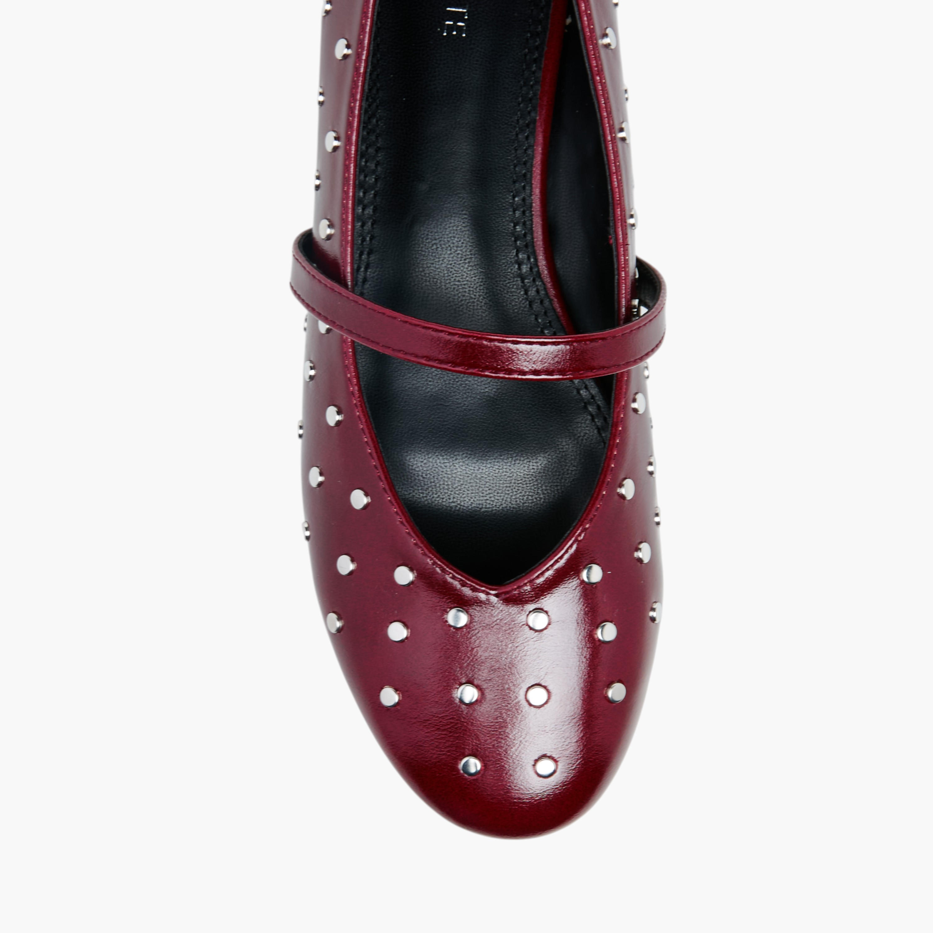 Celeste Women's Studded Ballerina Shoes with Ankle Strap-women-shoes-ballerinas-image-4