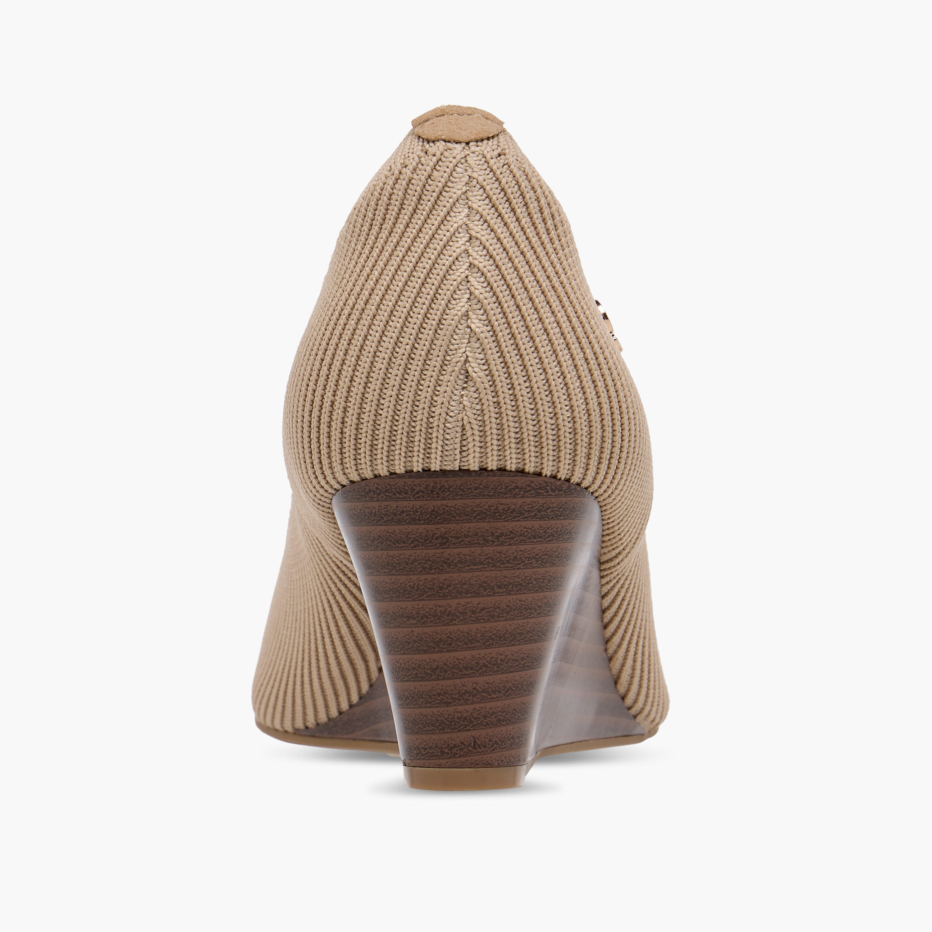 Celeste Women's Textured Slip-On Wedge Heel Shoes-women-shoes-heels-image-5
