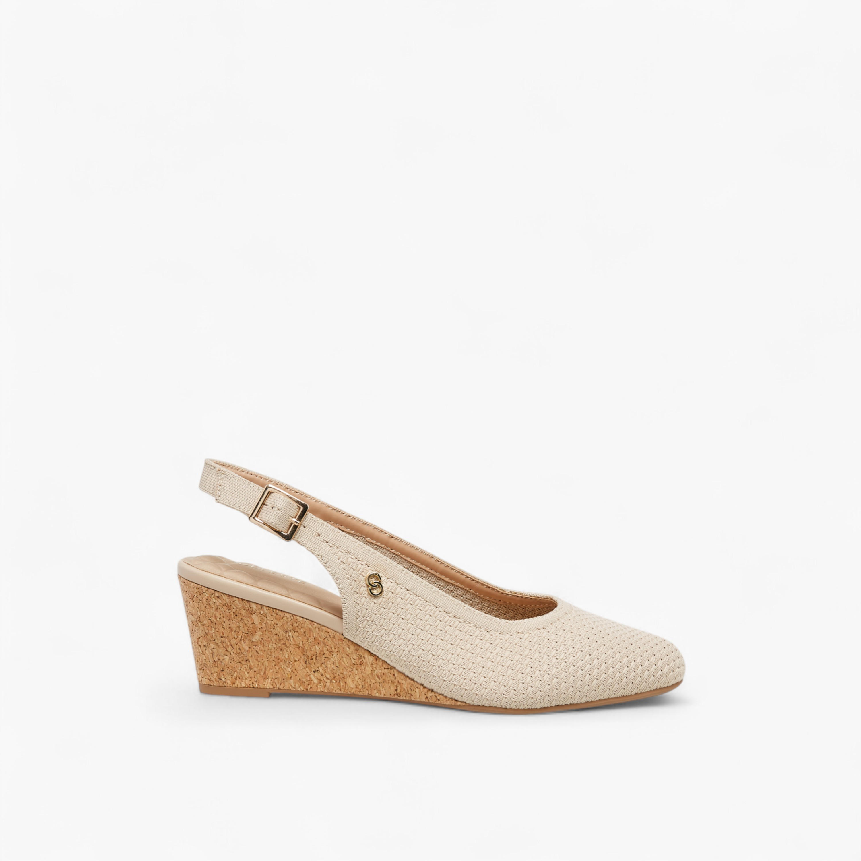 صندل بارز الملمس بكعب ويدج مع إغلاق فيونكة للنساء من سيليست-women-shoes-heels-image-3