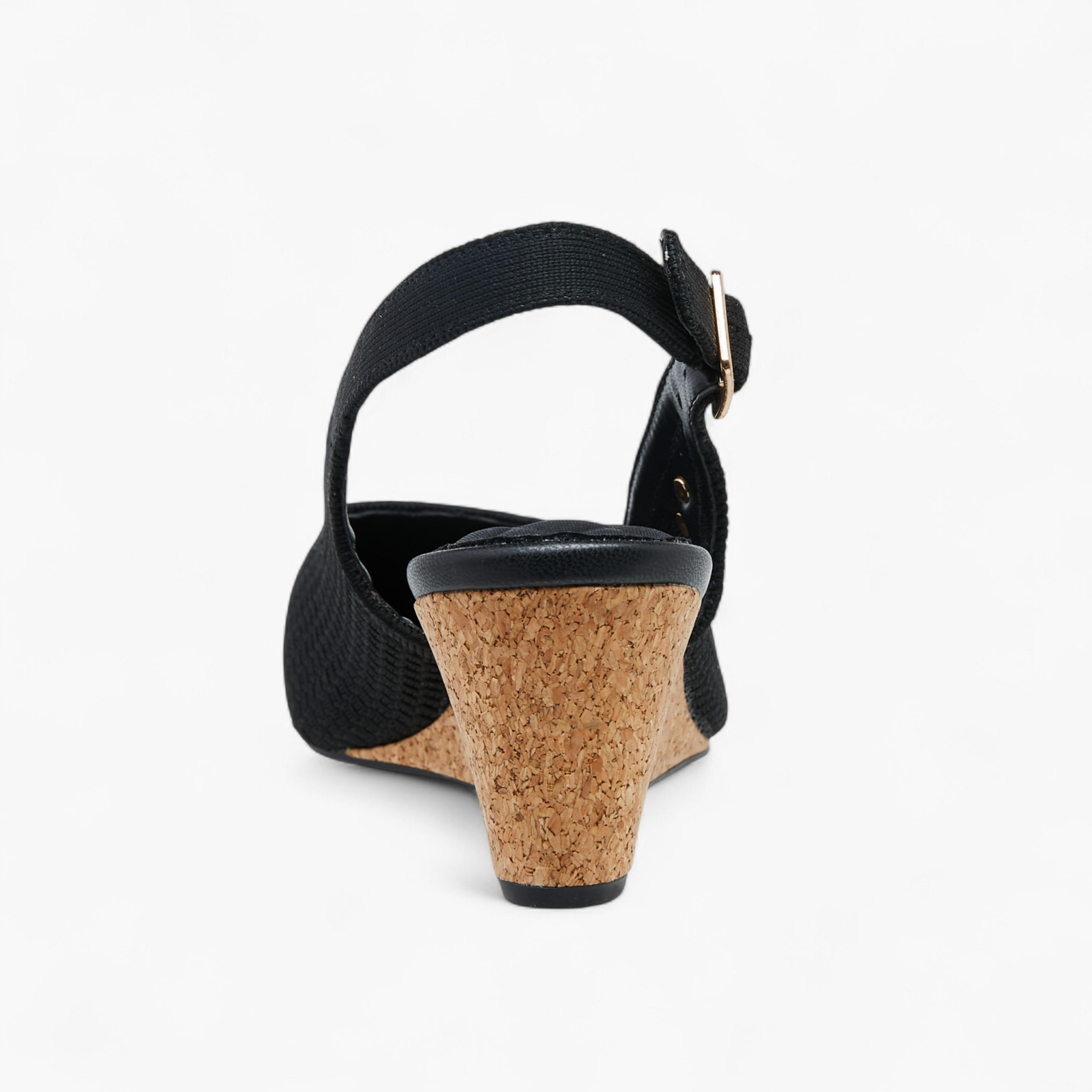 Celeste Women's Textured Wedge Heel Sandals with Buckle Closure-women-shoes-heels-image-5