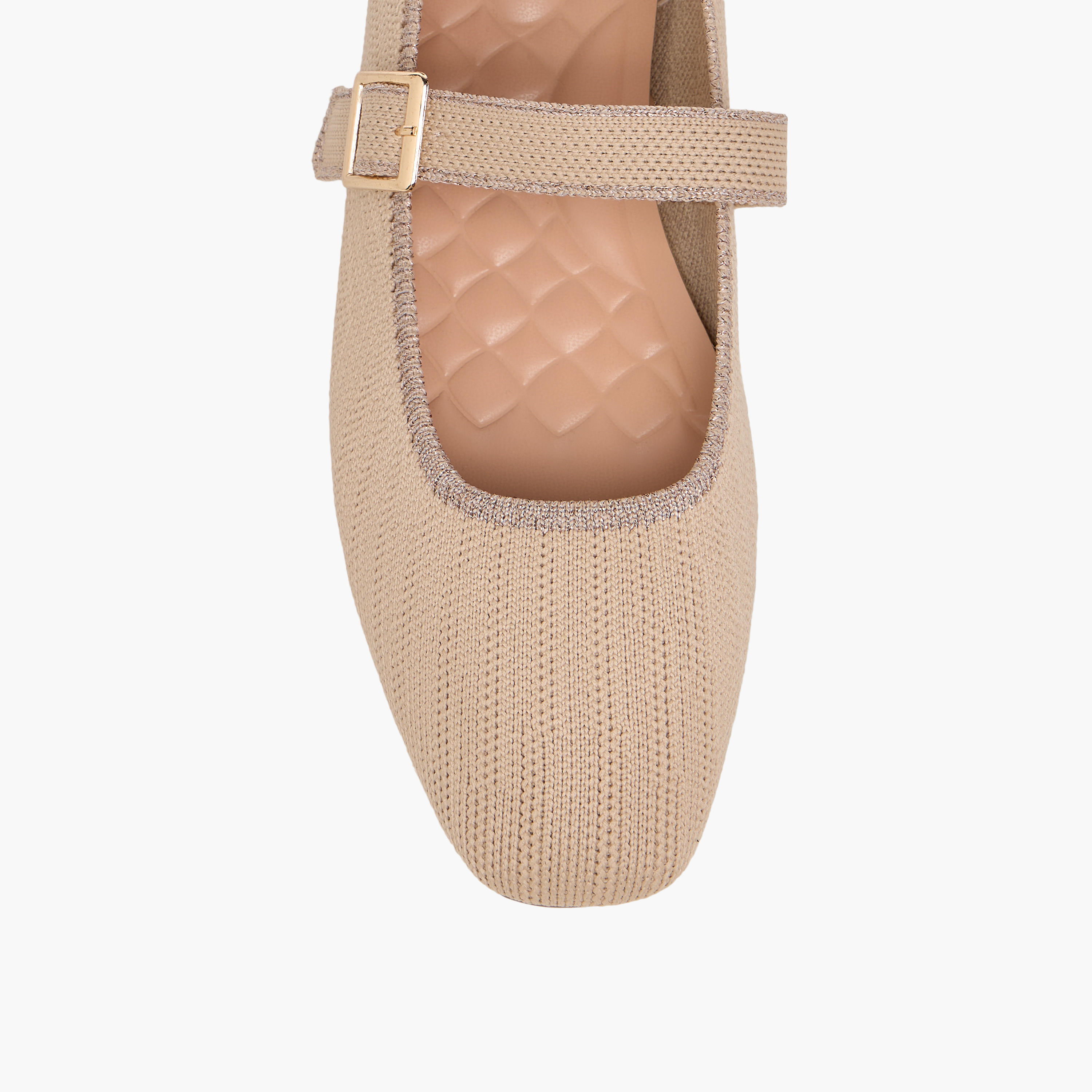 Celeste Women's Textured Mary Jane Shoes with Buckle Closure-women-shoes-ballerinas-image-4