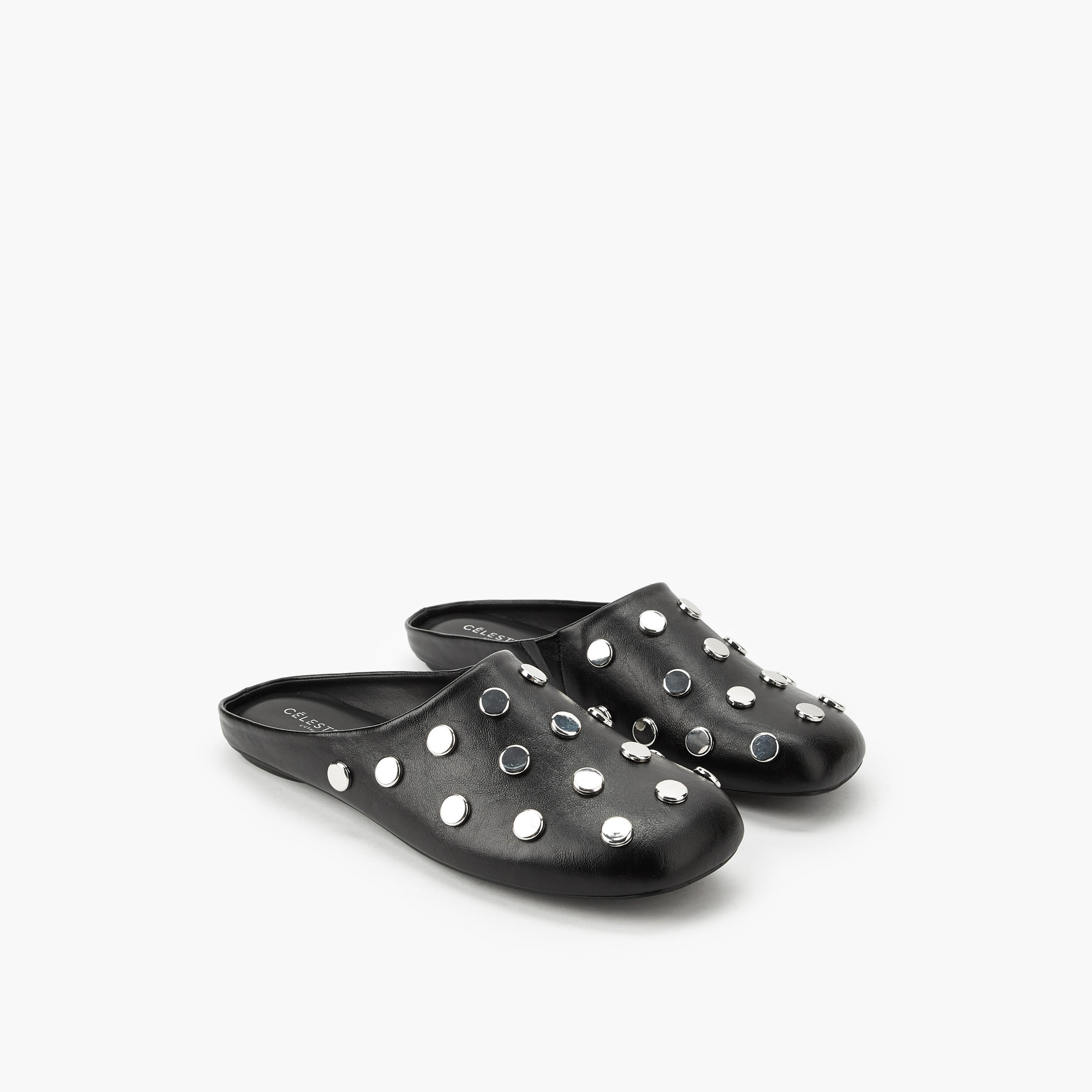 Celeste Women Studded Slip-On Mules-women-shoes-flats-mules-image-1