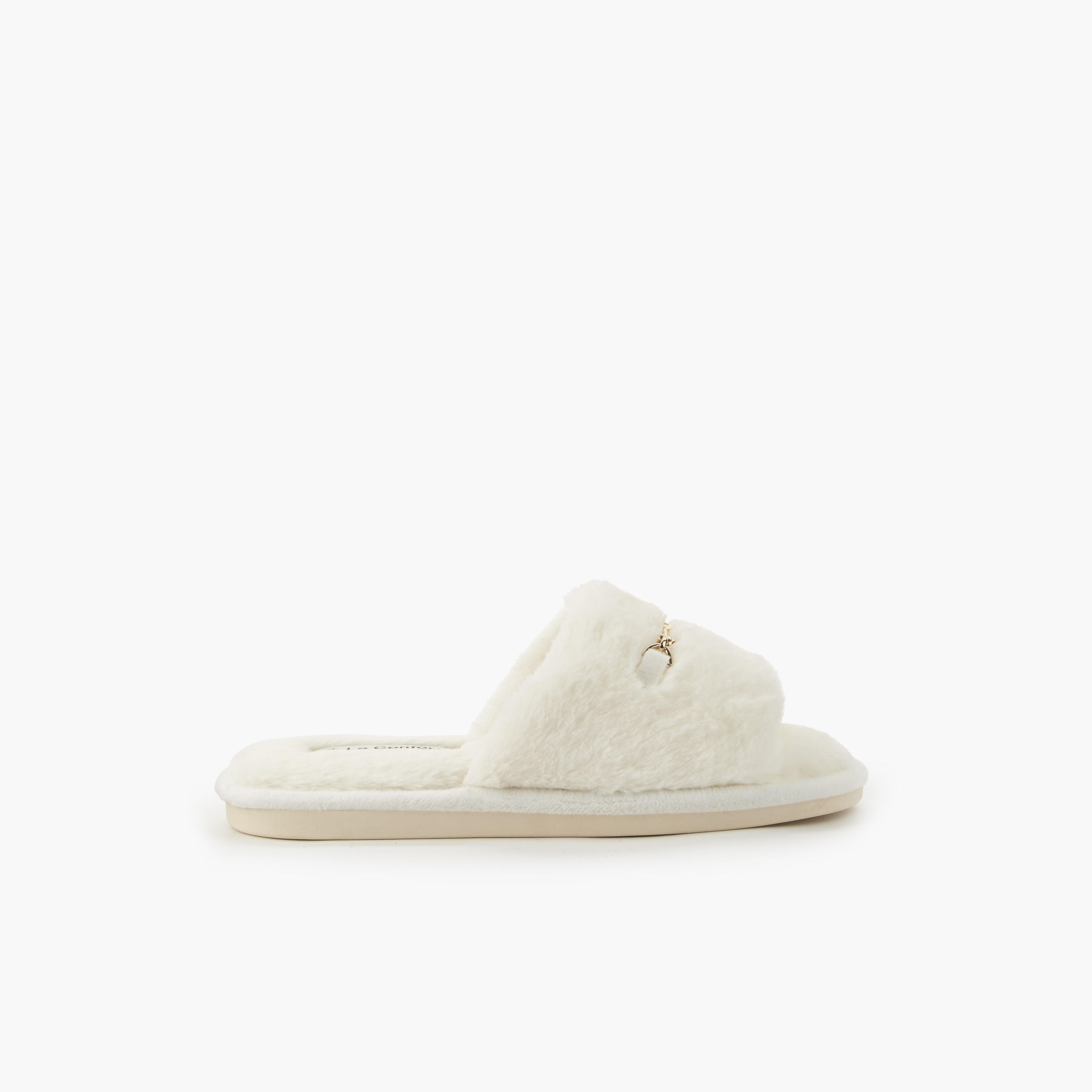 Le Confort Women Faux Fur Bedroom Slides-women-shoes-bedroomslippers-image-2