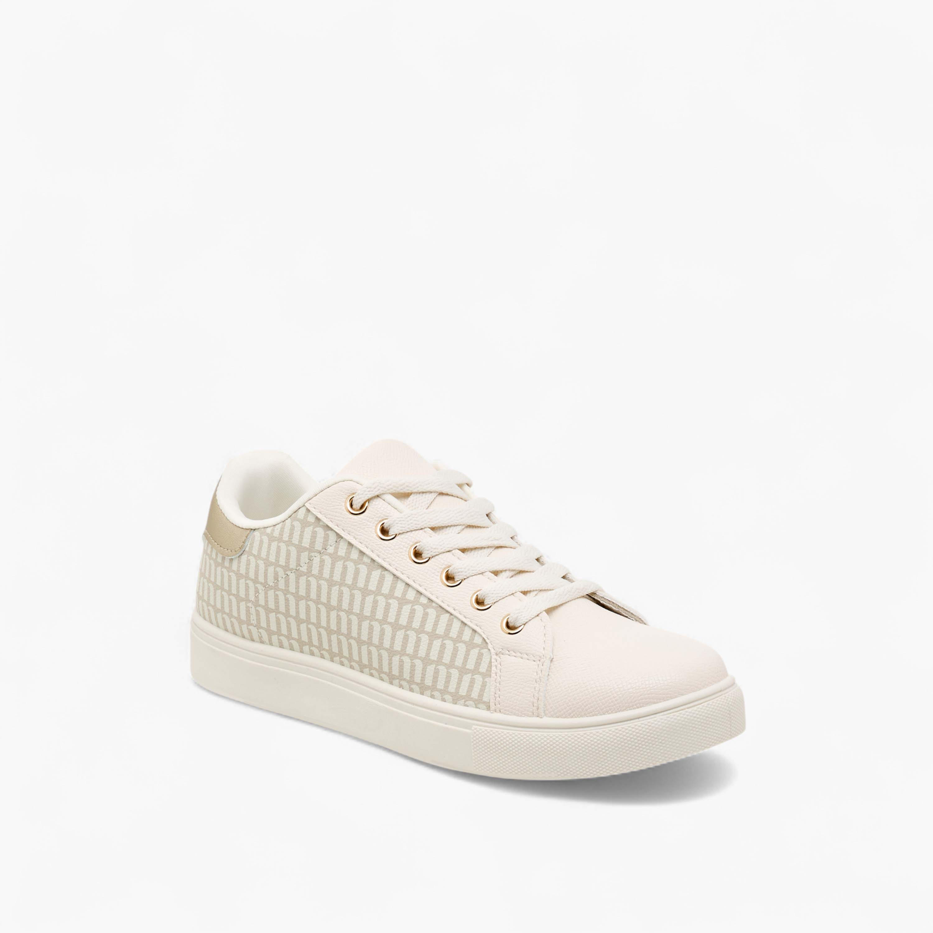 Missy Monogram Print Sneakers with Lace-Up Closure-women-shoes-sneakers-image-2