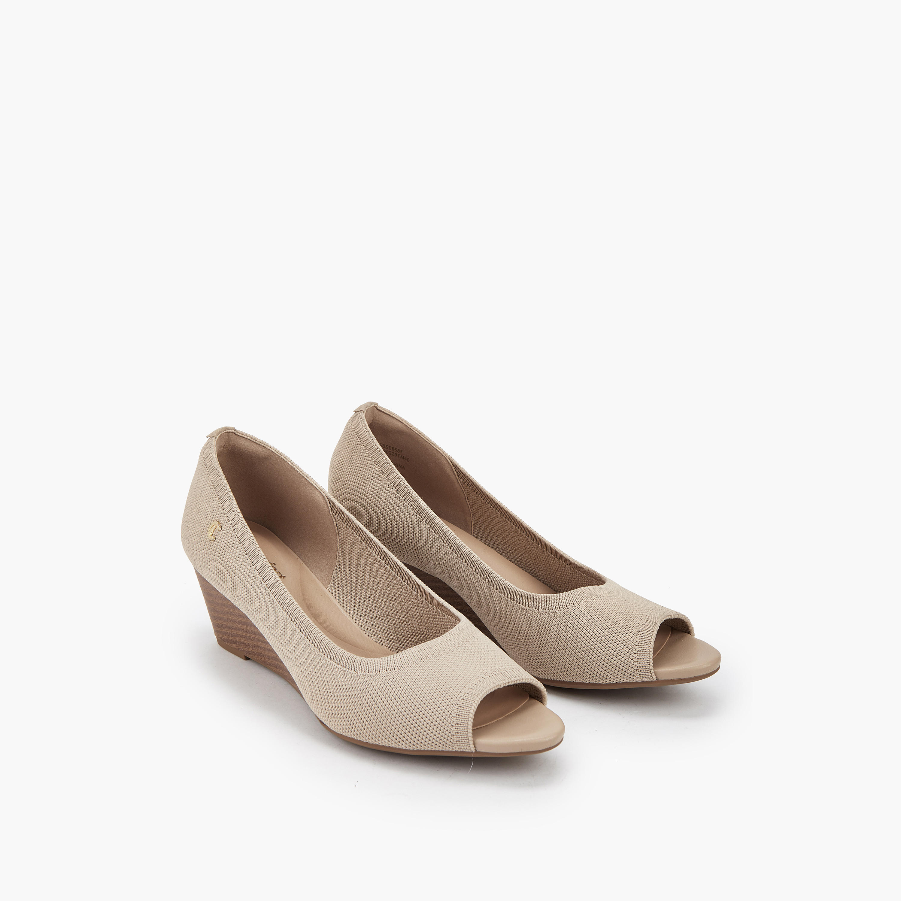 Le Confort Textured Slip-On Comfort Shoes with Wedge Heels-women-shoes-heels-image-1