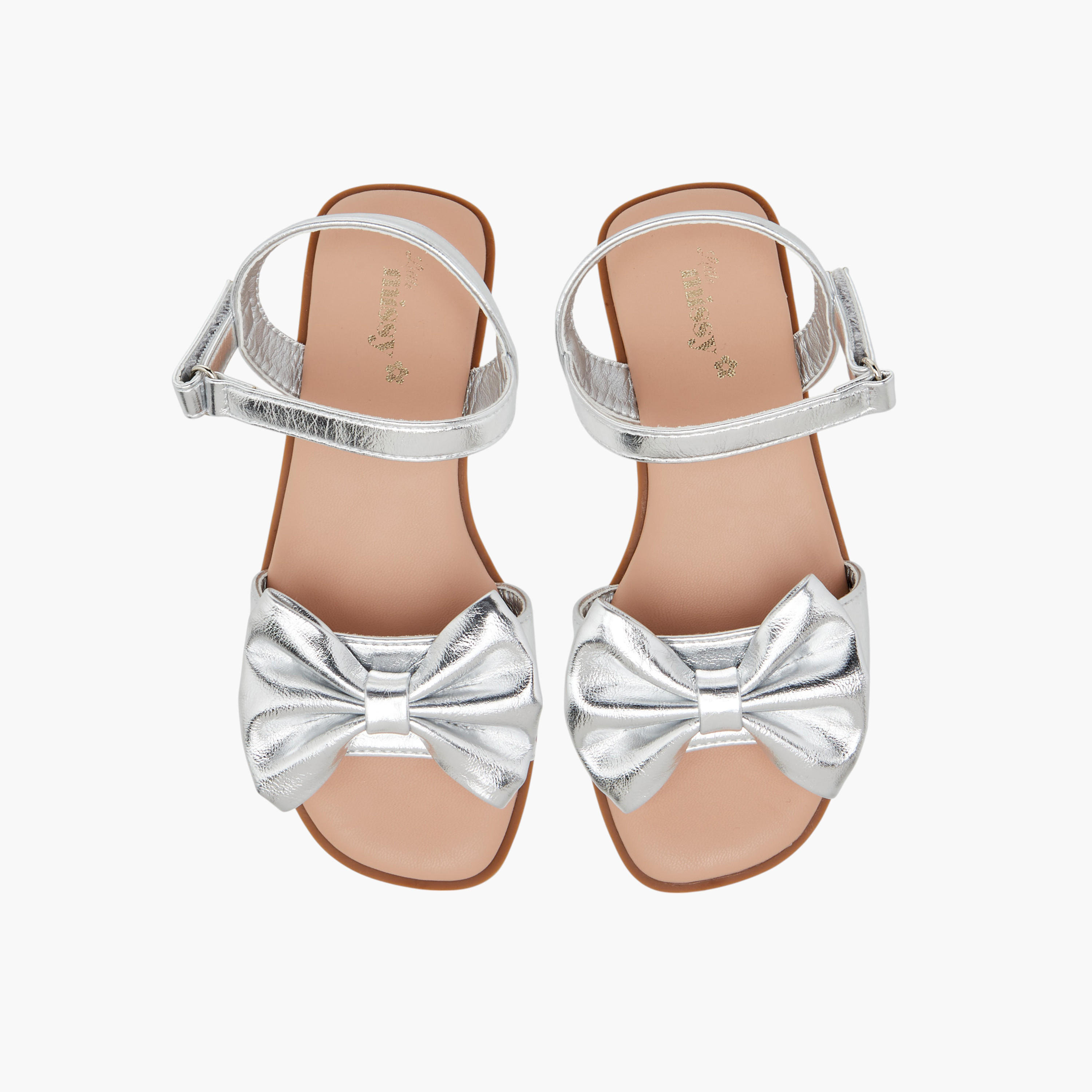 Little Missy Bow Accent Sandals with Hook and Loop Closure-girls-shoes-sandals-image-1