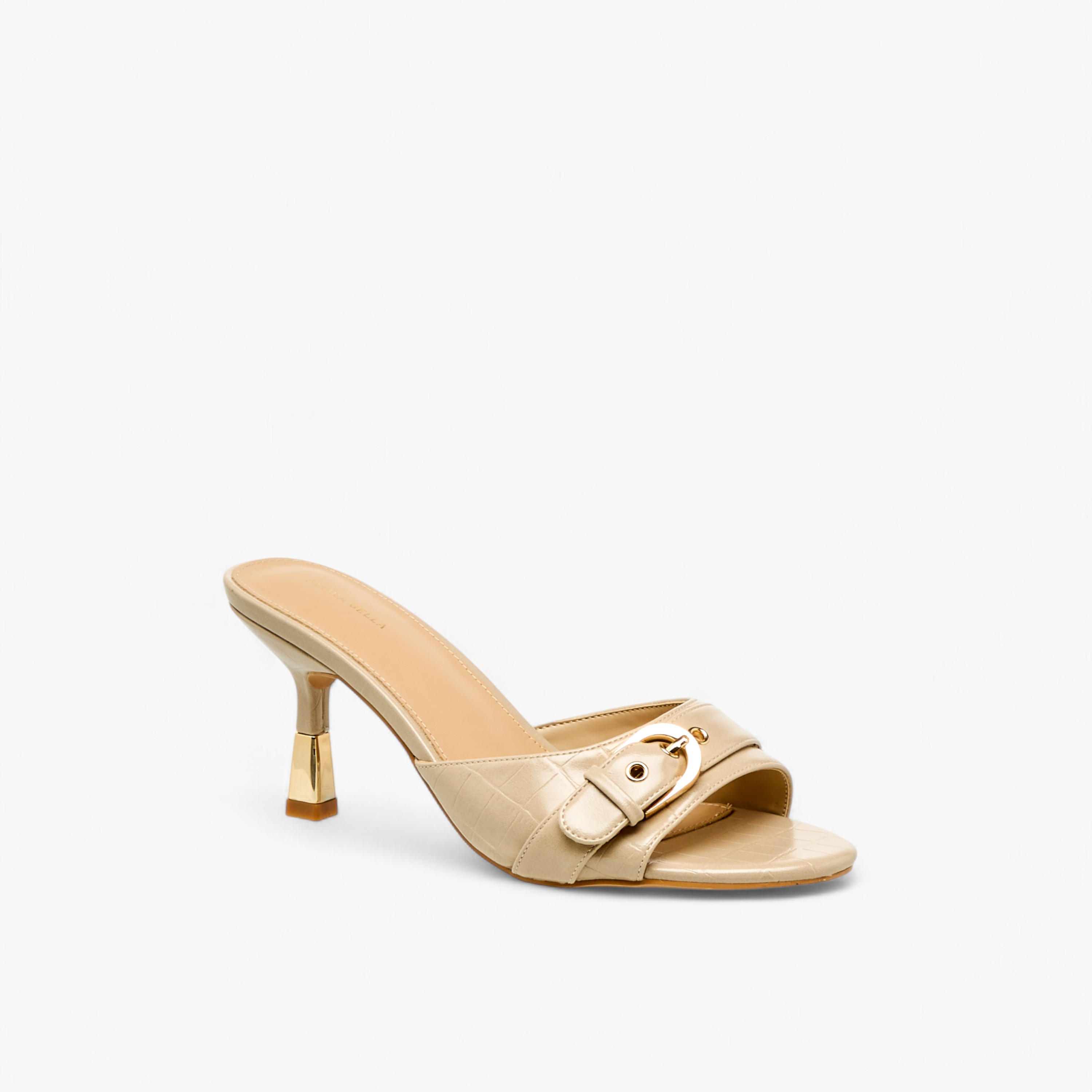 Flora Bella Women Buckle Detail Flared Heel Sandals-women-shoes-sandals-heeled-image-2