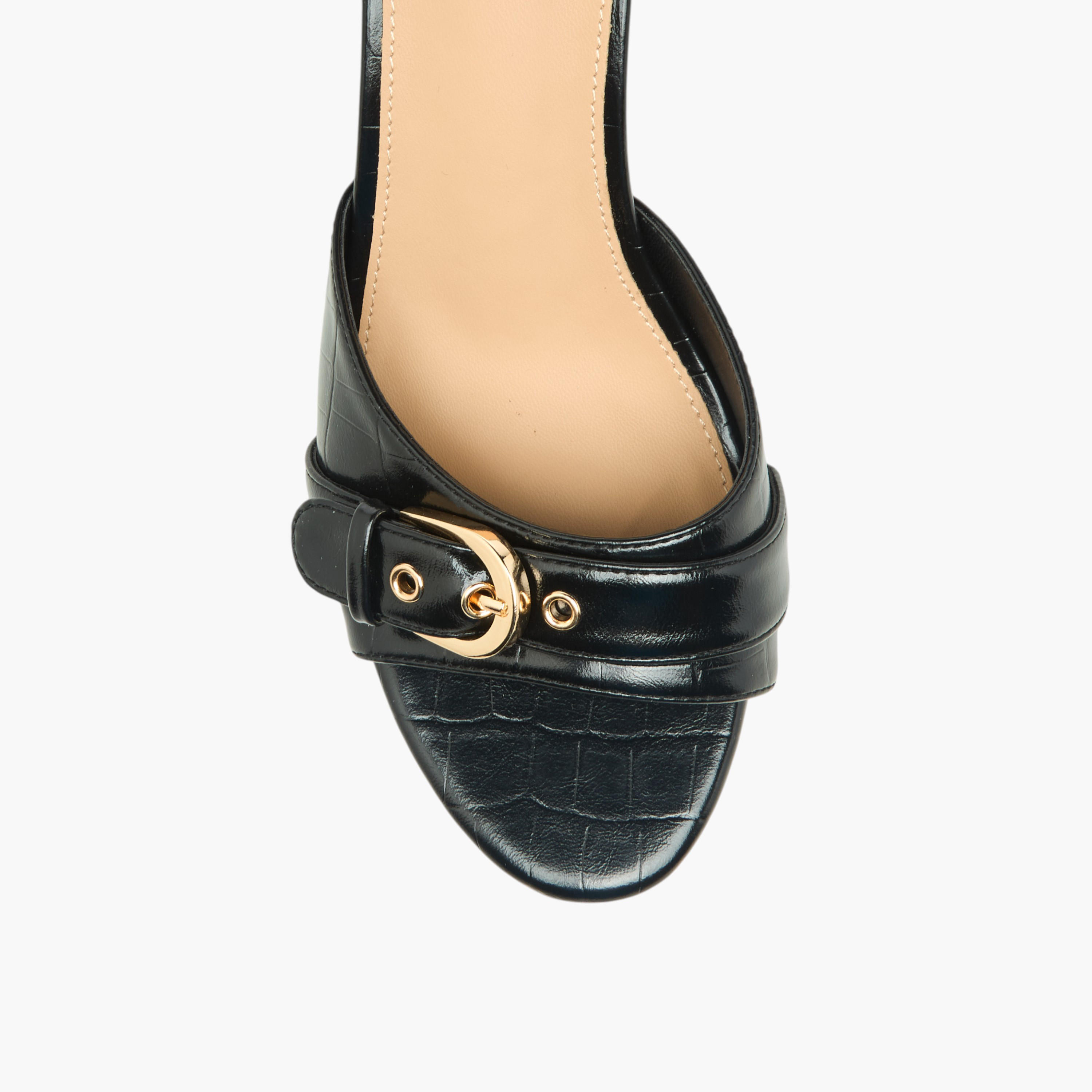 Flora Bella Women Buckle Detail Flared Heel Sandals-women-shoes-sandals-heeled-image-4