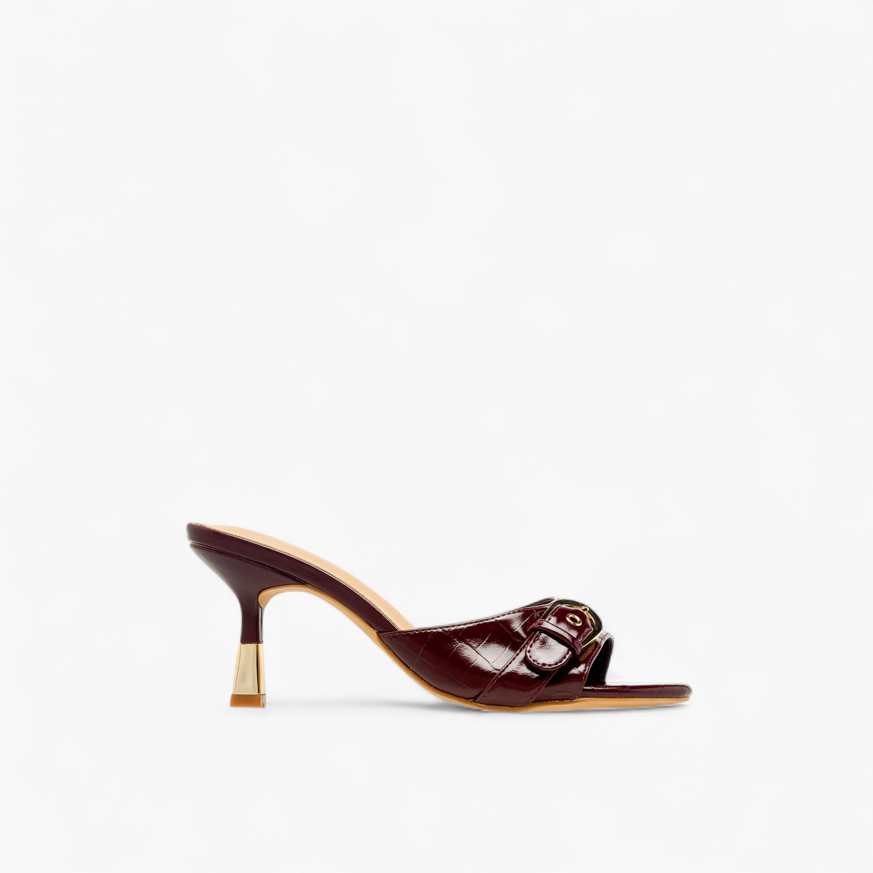 Flora Bella Women Buckle Detail Flared Heel Sandals-women-shoes-sandals-heeled-image-3