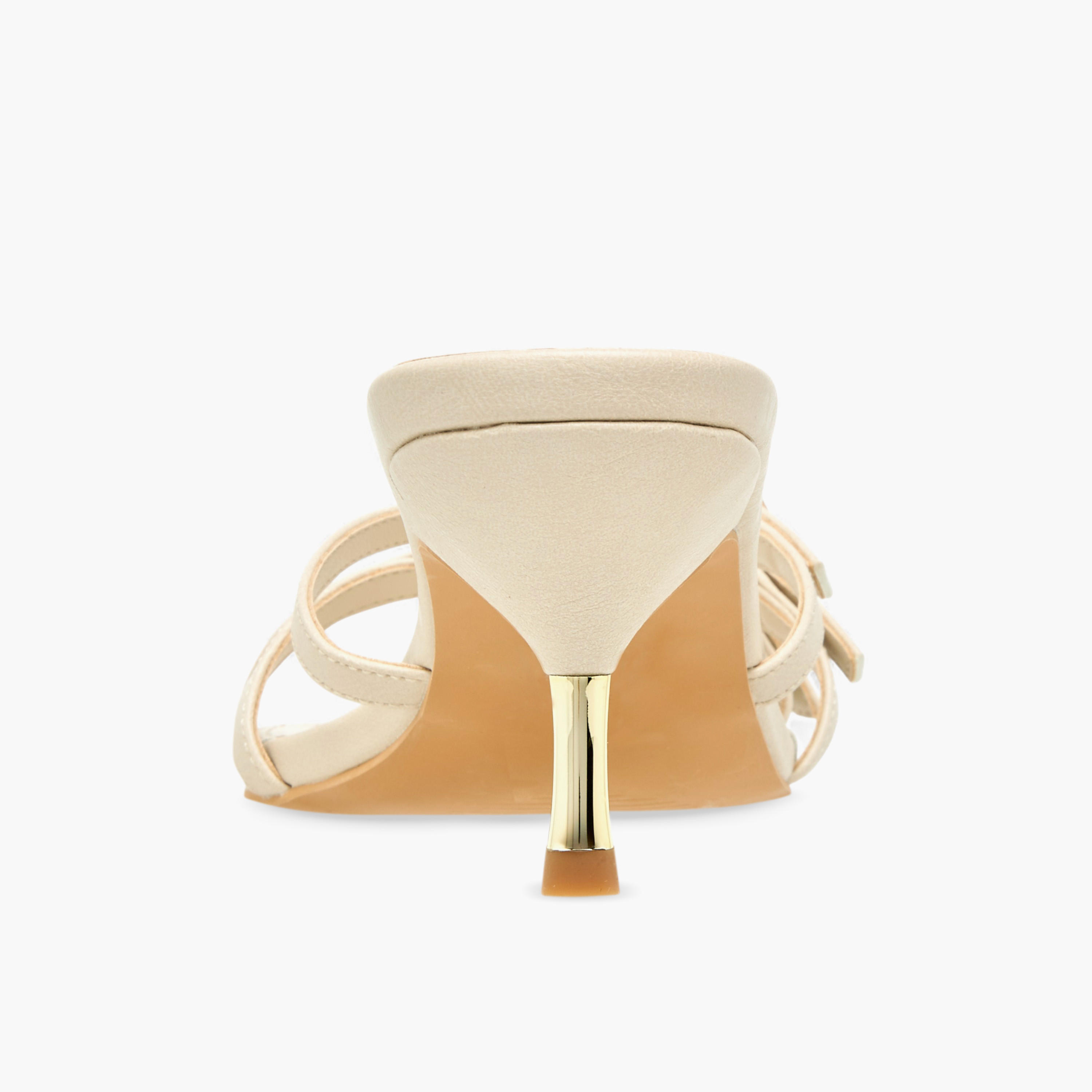Flora Bella Womens Buckle Detail Flared Heel Sandals-women-shoes-sandals-heeled-image-5