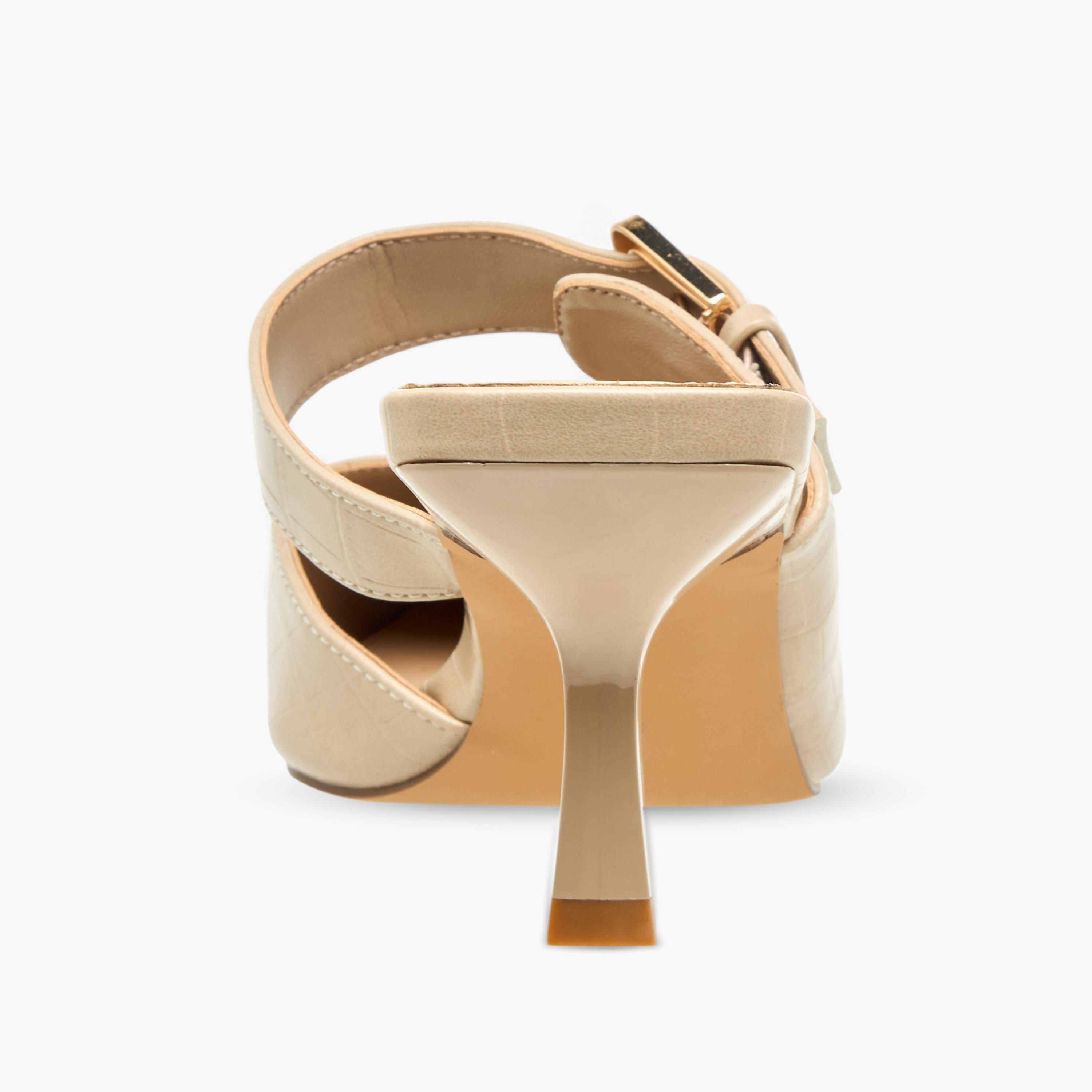 Flora Bella Womens Buckle Detail Flared Heel Mules-women-shoes-heels-image-5