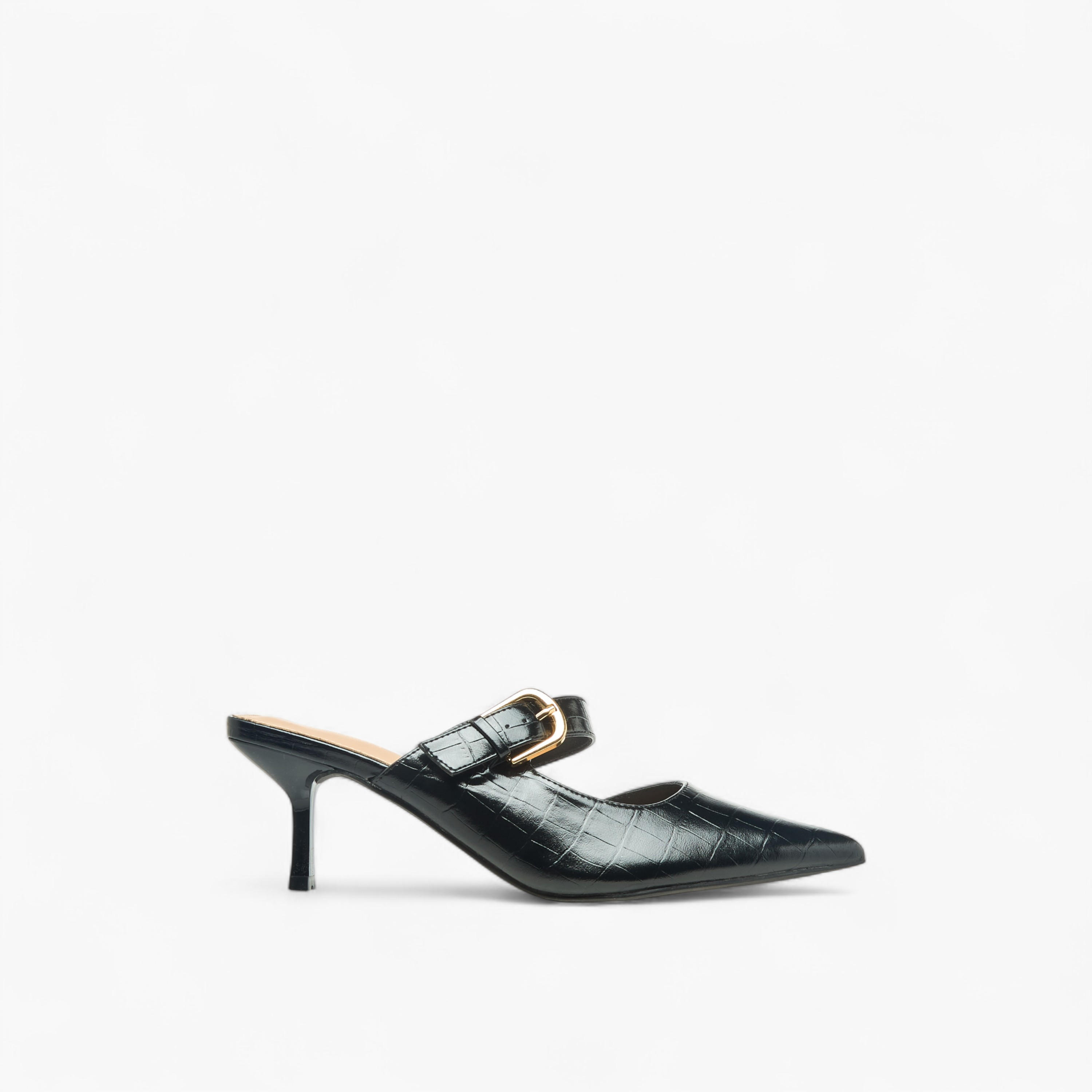 حذاء ميول بتفاصيل إبزيم وكعب مدبب للنساء من فلورا بيلا-women-shoes-heels-image-3
