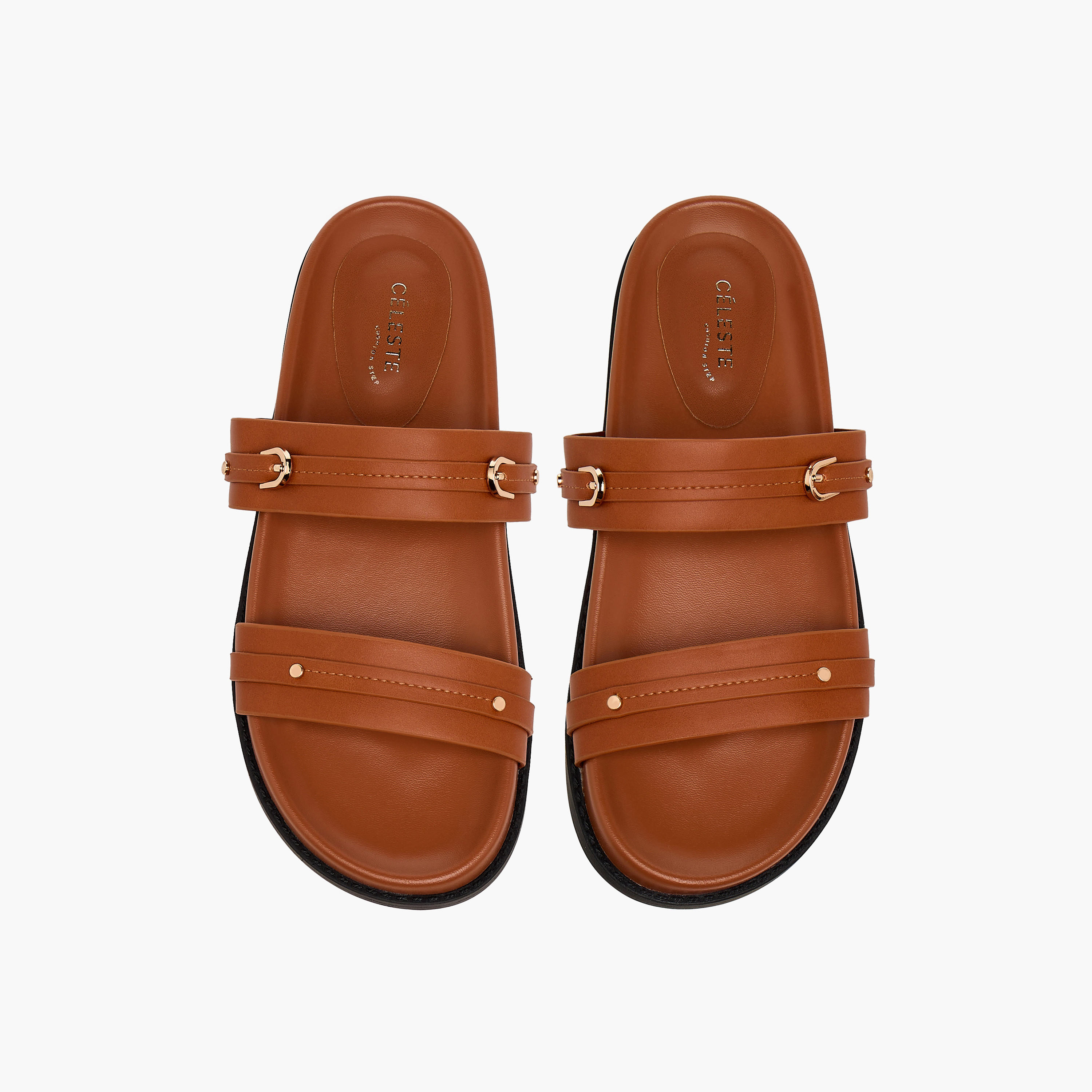 Celeste Women Buckle Detail Flat Sandals-women-shoes-flats-sandals-image-1