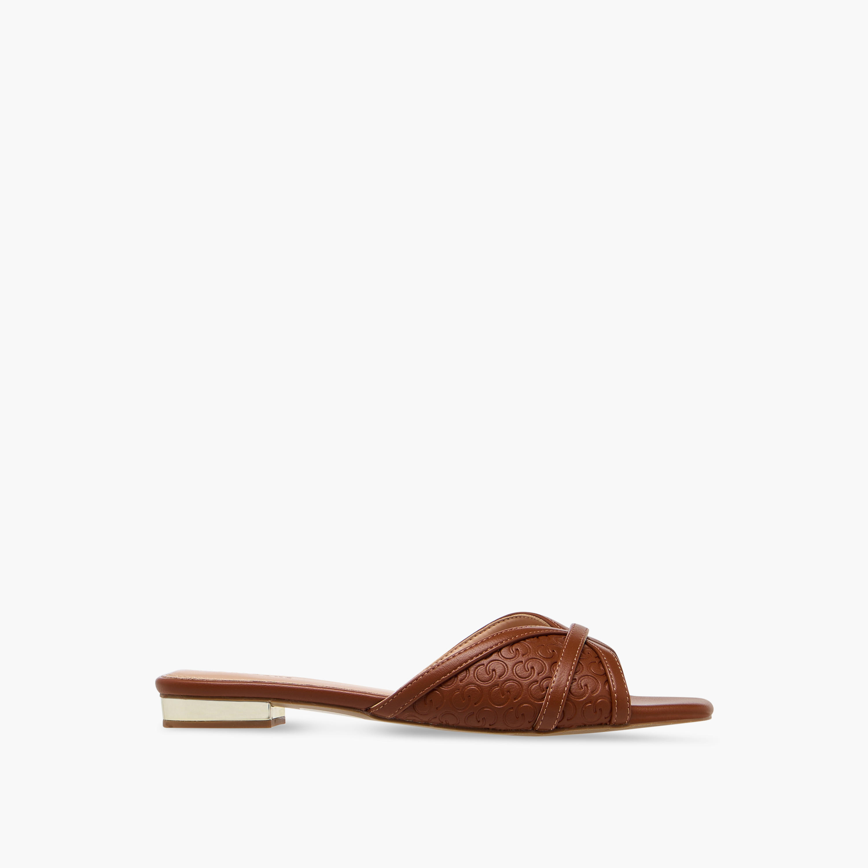 Celeste Women Monogram Embossed Sandals-women-shoes-flats-sandals-image-3