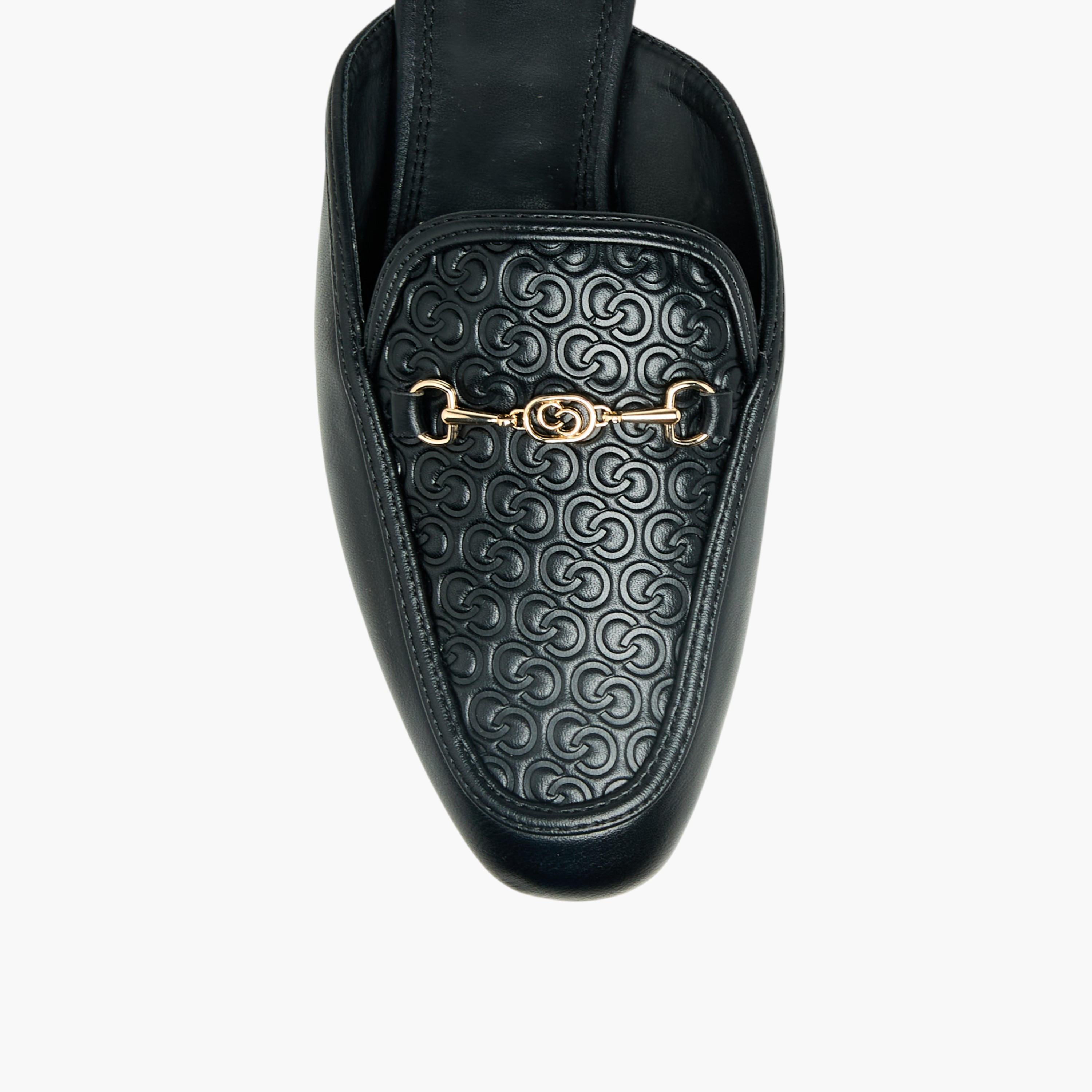 Celeste Women Monogram Embossed Mules-women-shoes-flats-mules-image-4