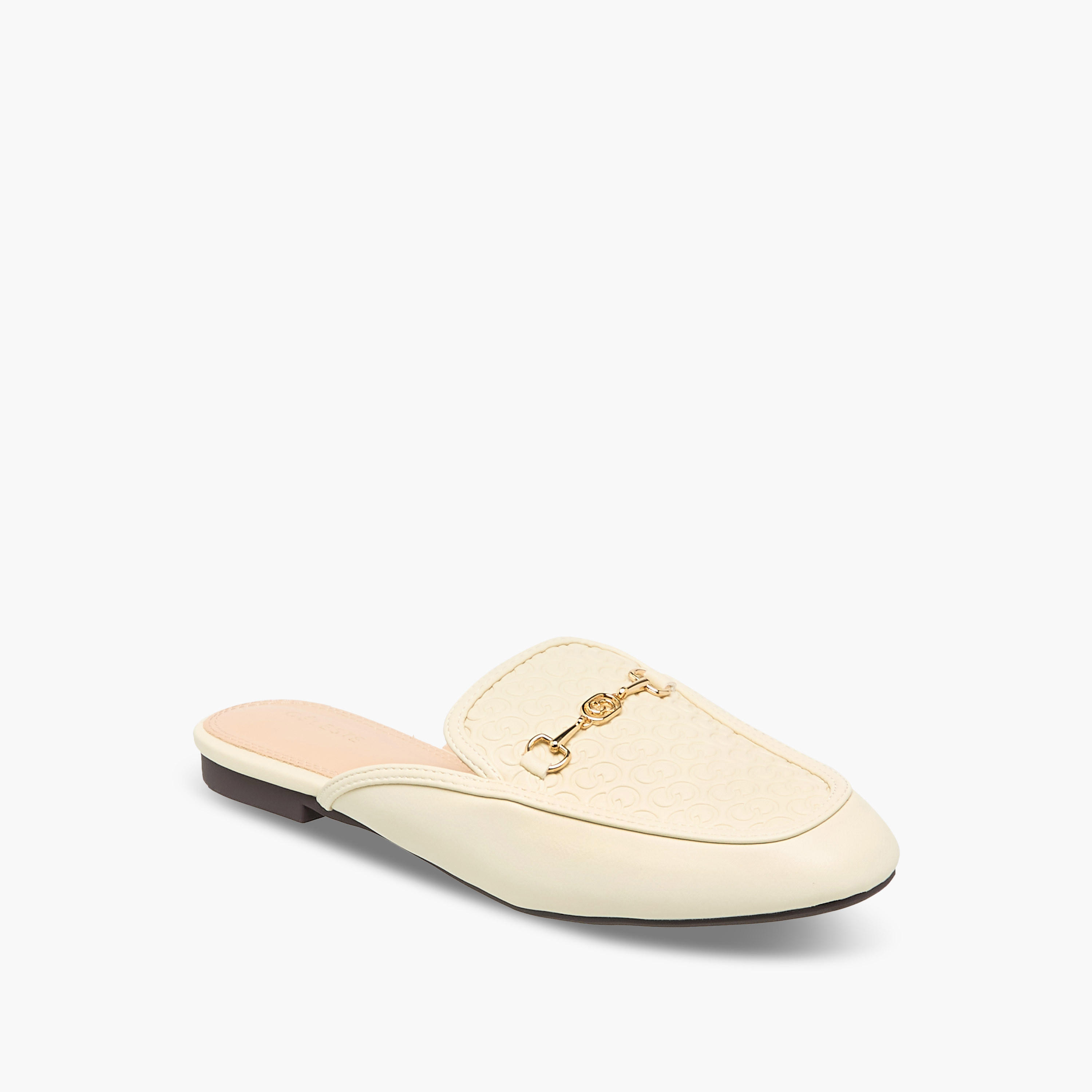 Celeste Women Monogram Embossed Mules-women-shoes-flats-mules-image-2