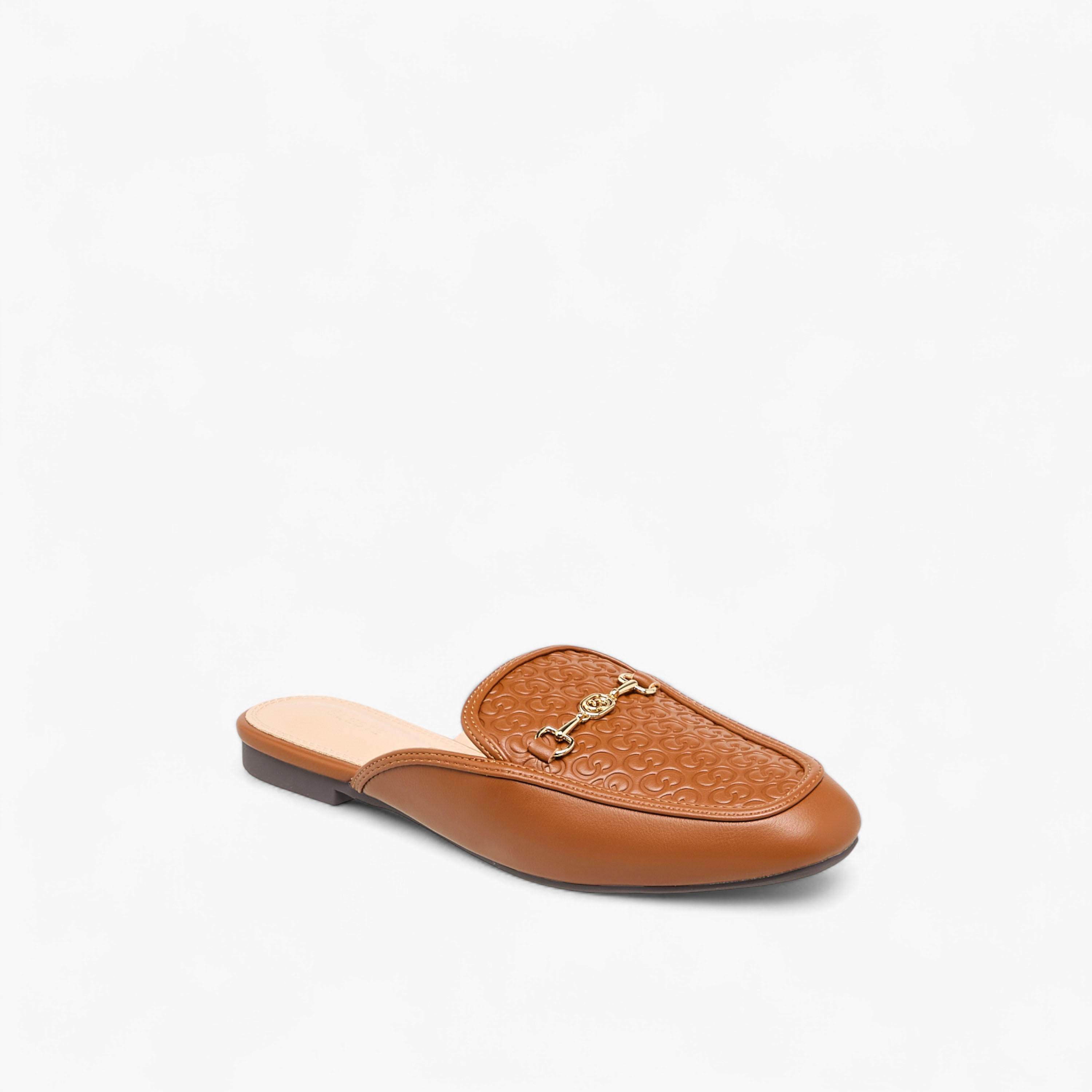 Celeste Women Monogram Embossed Mules-women-shoes-flats-mules-image-2