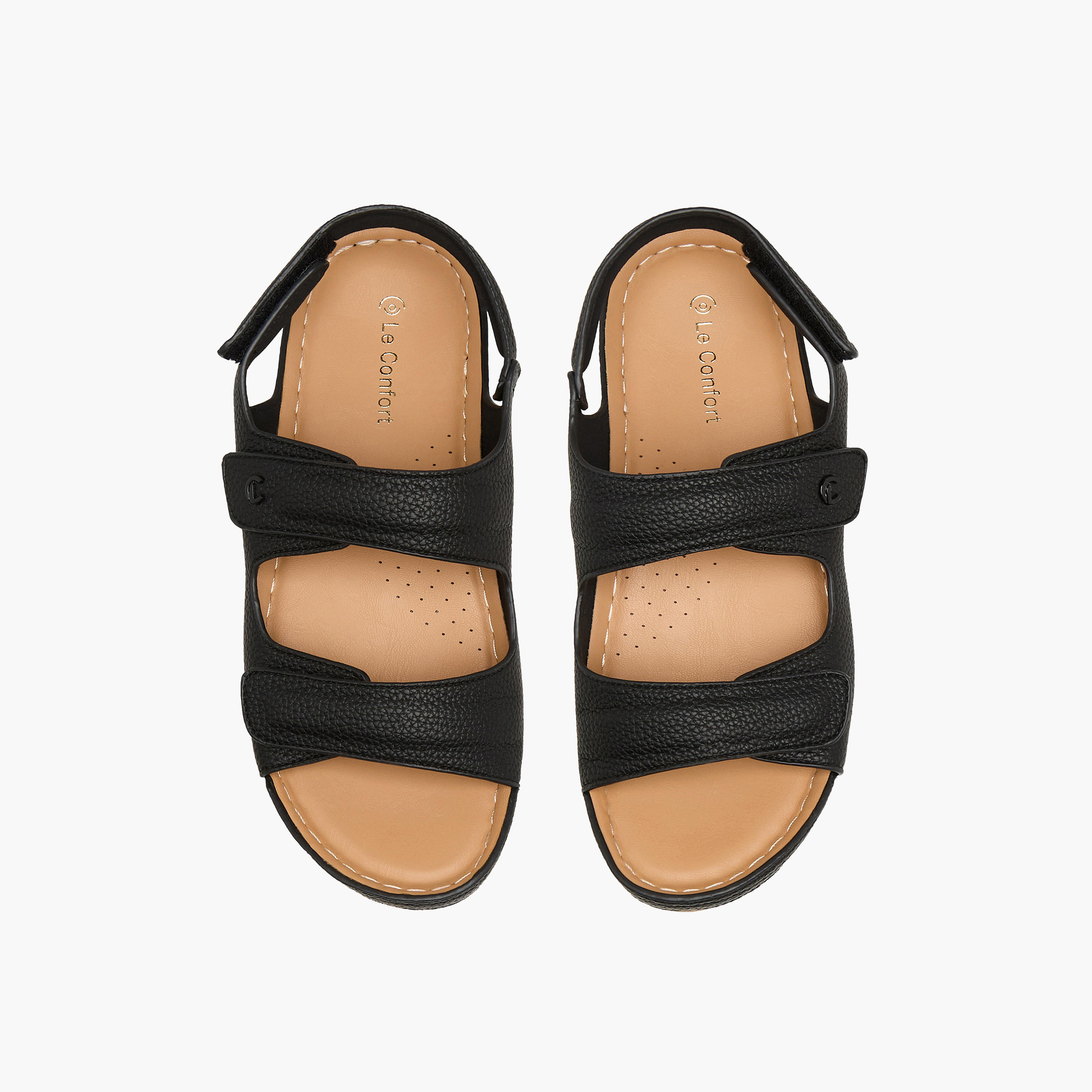 Le Confort Women Textured Comfort Sandals-women-shoes-flats-sandals-image-1