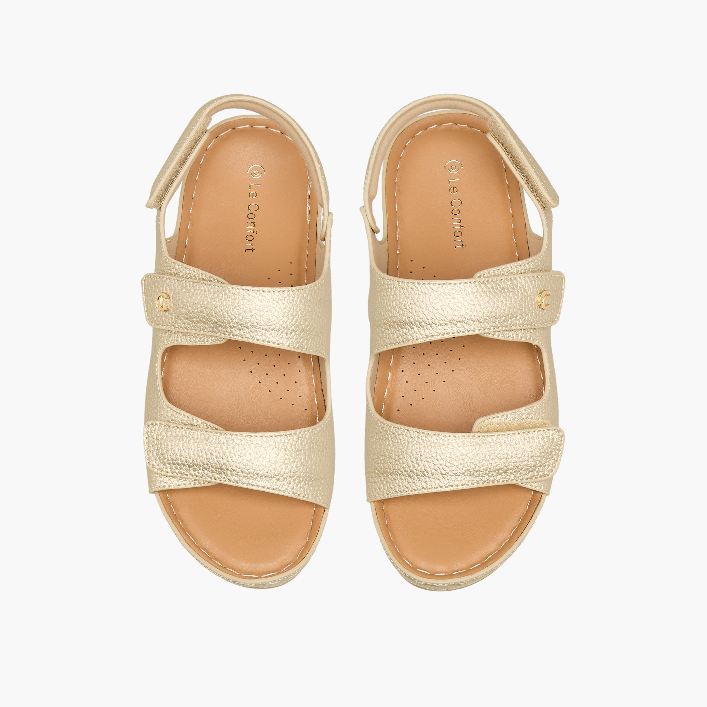 Le Confort Women Textured Comfort Sandals-women-shoes-flats-sandals-image-1