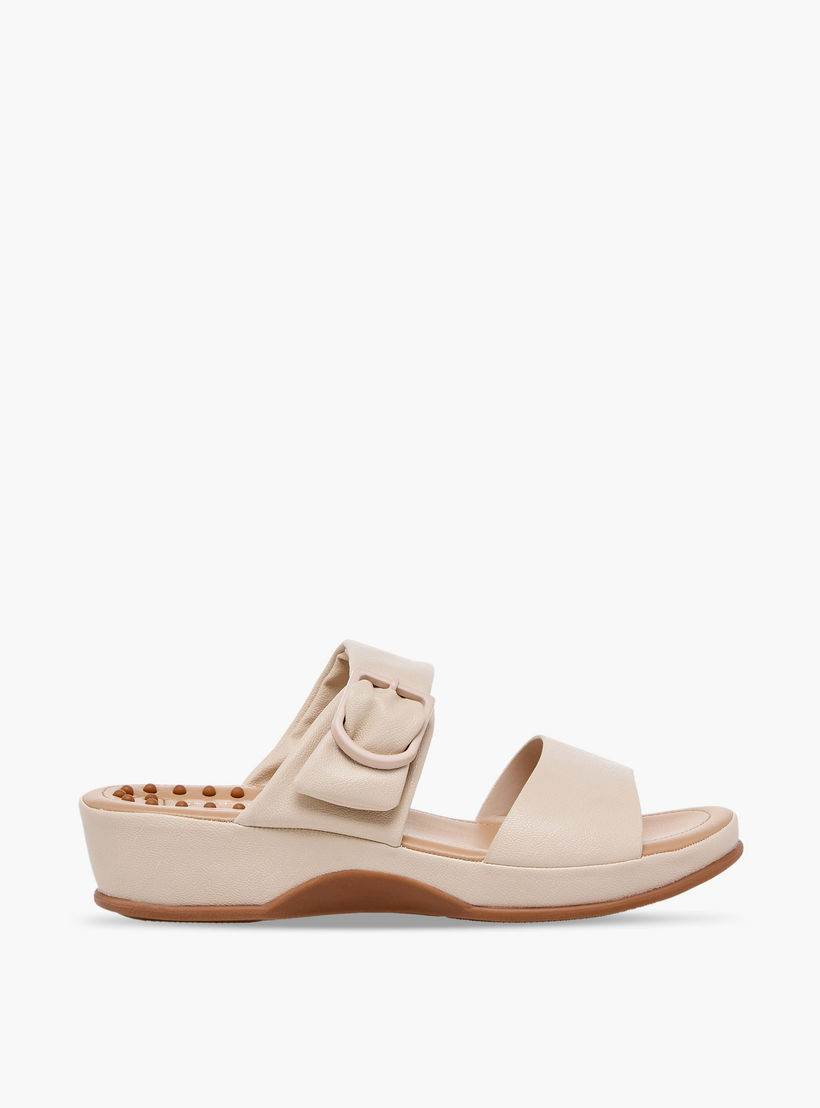 Le Confort Women Buckle Detail Wedge Heel Sandals-women-shoes-sandals-heeled-image-3