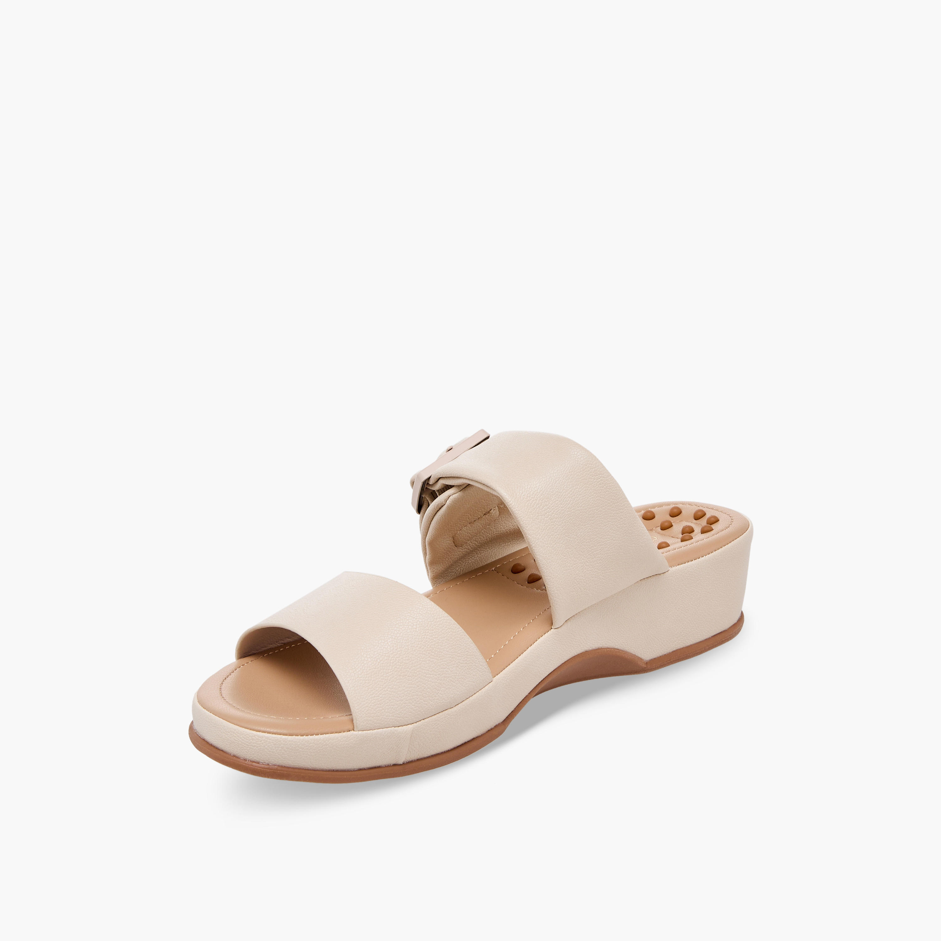 Le Confort Women Buckle Detail Wedge Heel Sandals-women-shoes-sandals-heeled-image-4
