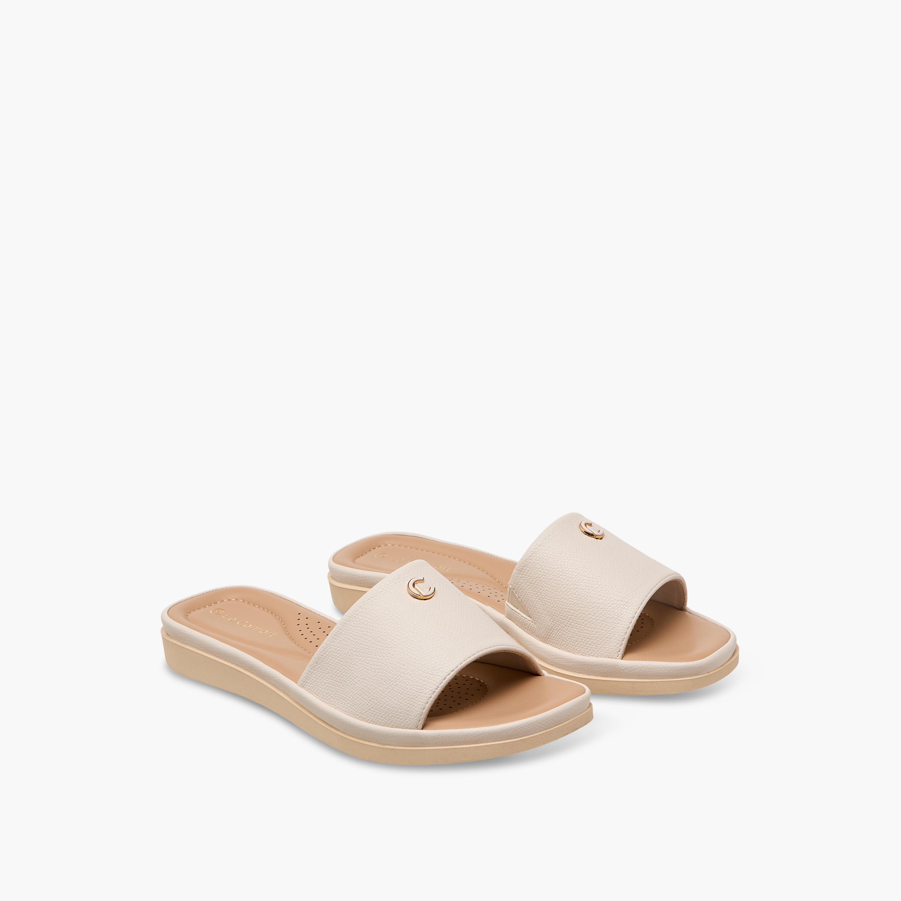 Le Confort Women Textured Comfort Sandals-women-shoes-flats-sandals-image-1