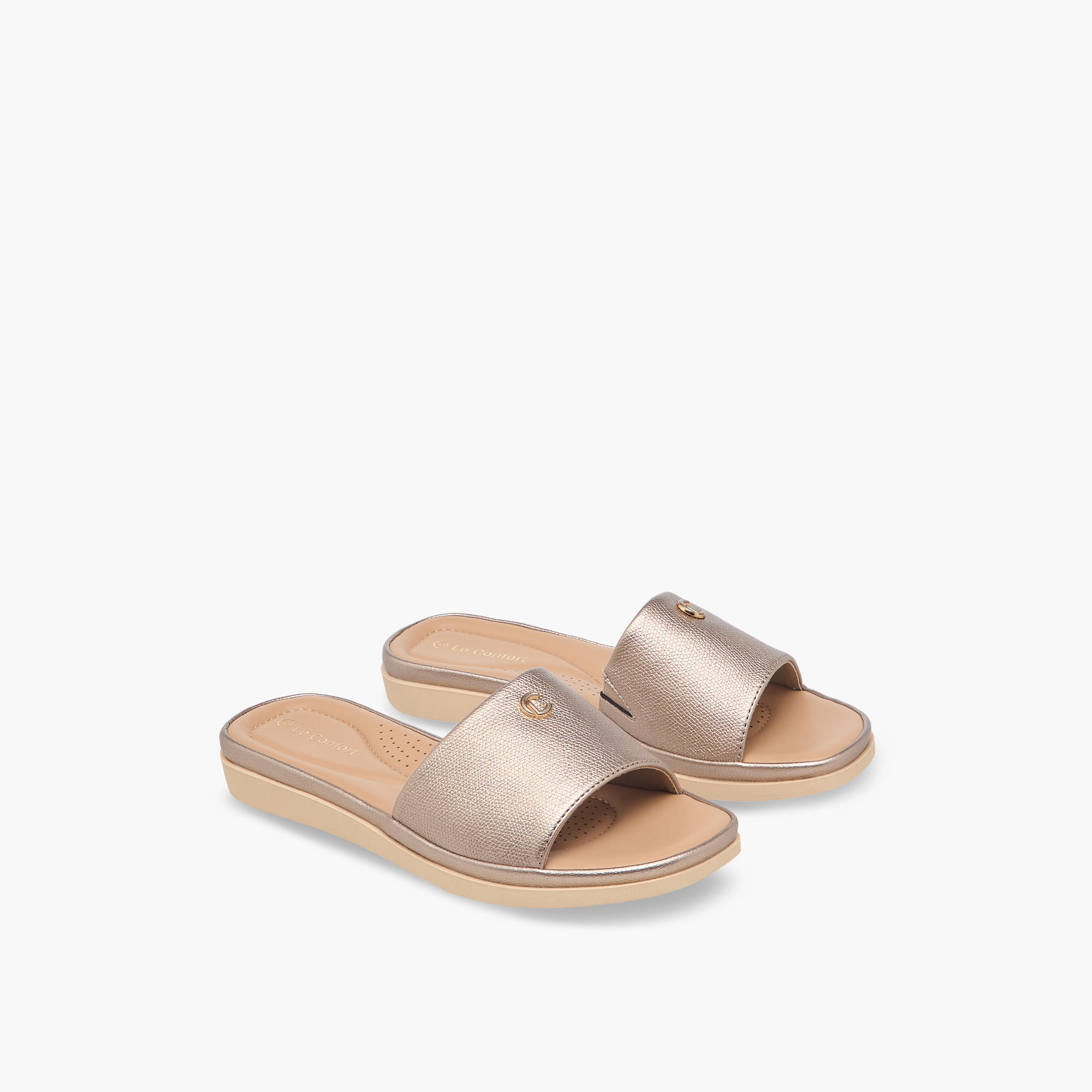 Le Confort Women Textured Comfort Sandals-women-shoes-flats-sandals-image-1