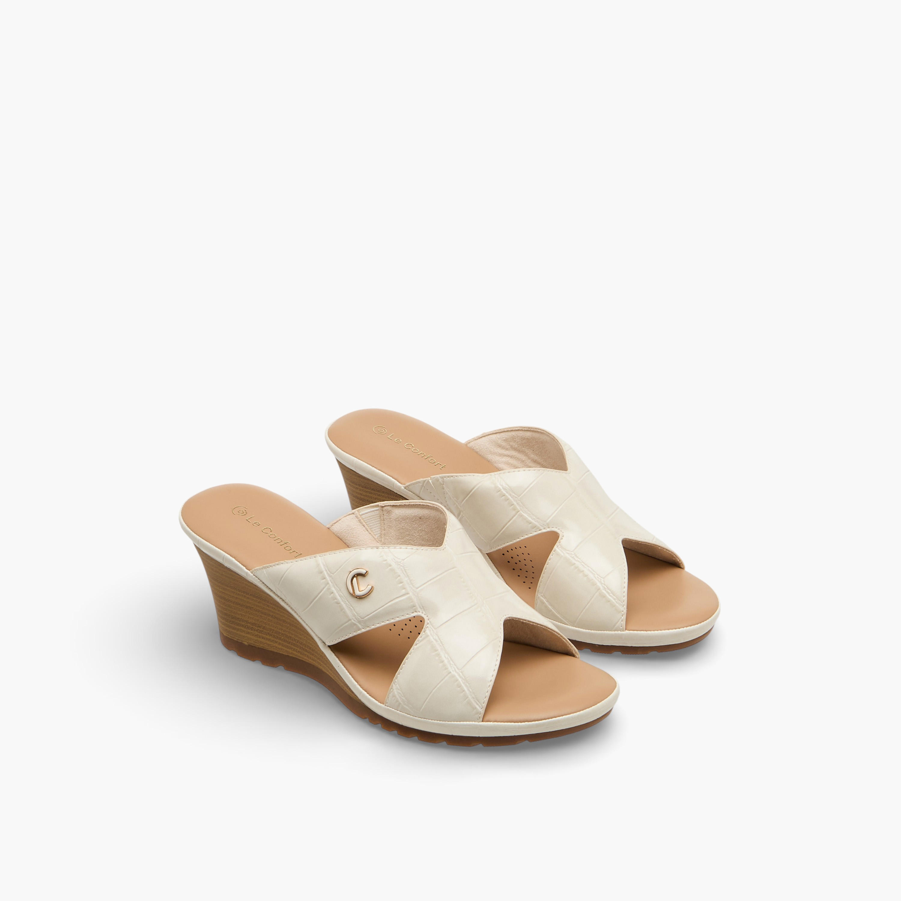 Le Confort Women Wedge Heel Comfort Sandals-women-shoes-sandals-heeled-image-1