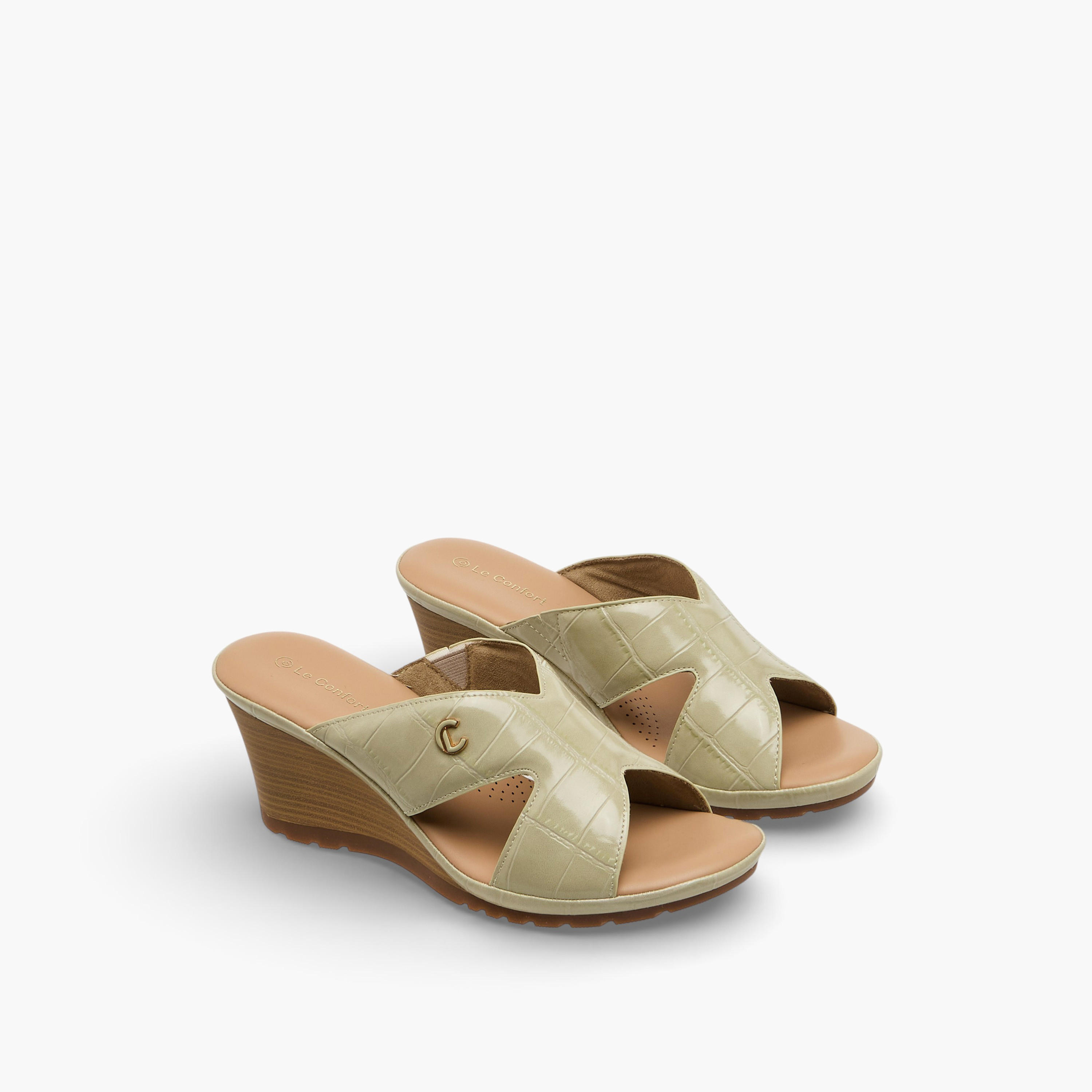 Le Confort Women Wedge Heel Comfort Sandals-women-shoes-sandals-heeled-image-1
