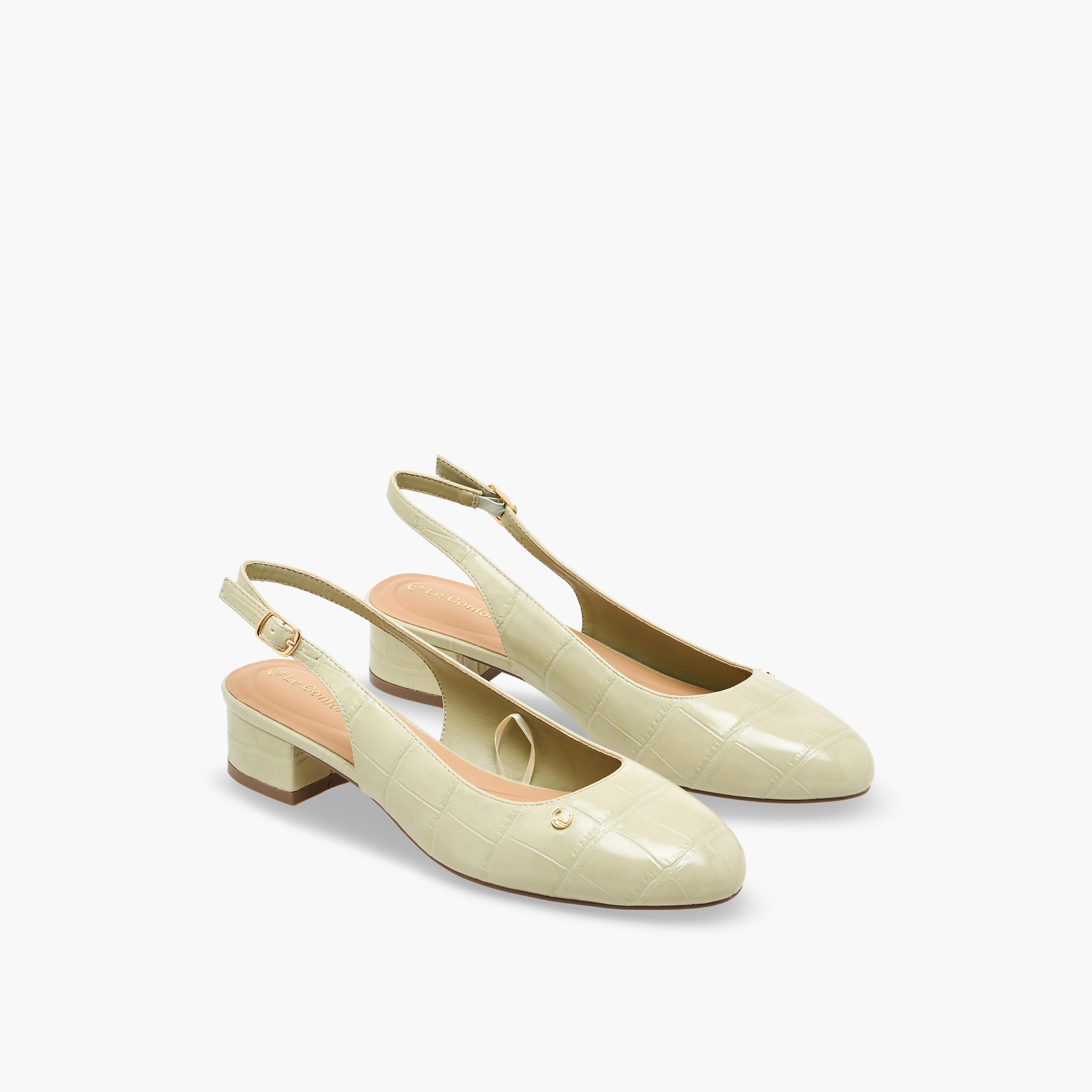 Le Confort Women Textured Block Heel Shoes-women-shoes-sandals-heeled-image-1