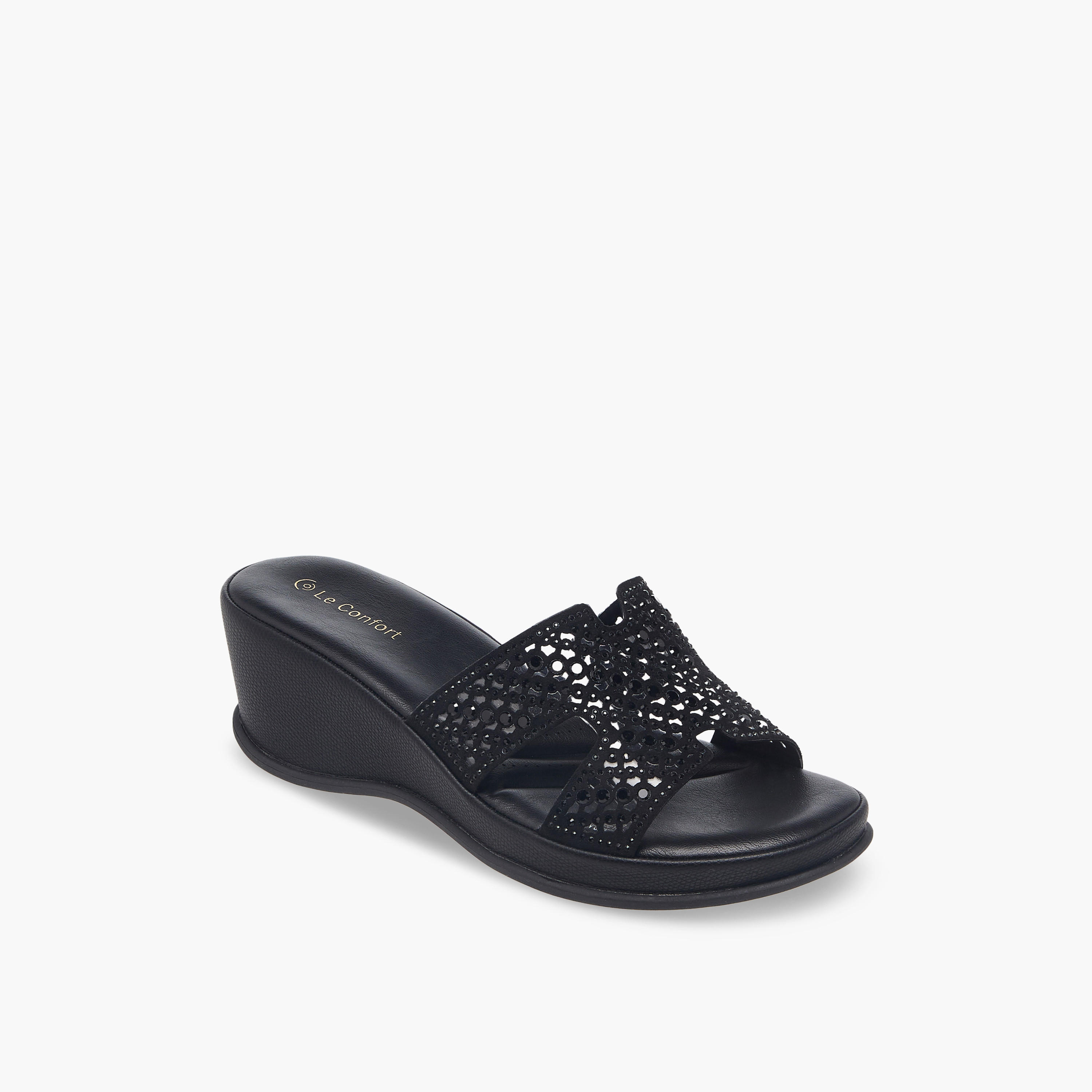 Le Confort Women Embellished Wedge Heel Sandals-women-shoes-sandals-heeled-image-2